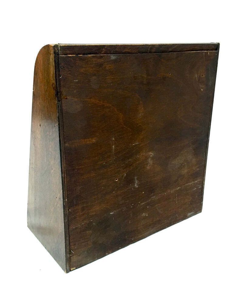 Antique Advertising  Royal Insurance Company Ltd Countertop Leaflet Holder Rack. photo vinterior