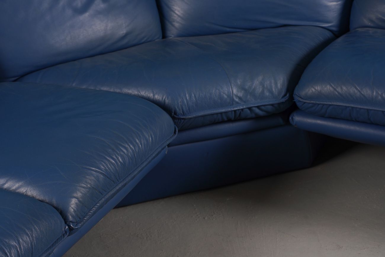 Nicoletti Salotti Post Modern Leather Sofa, Italy 1980’s photo for sale