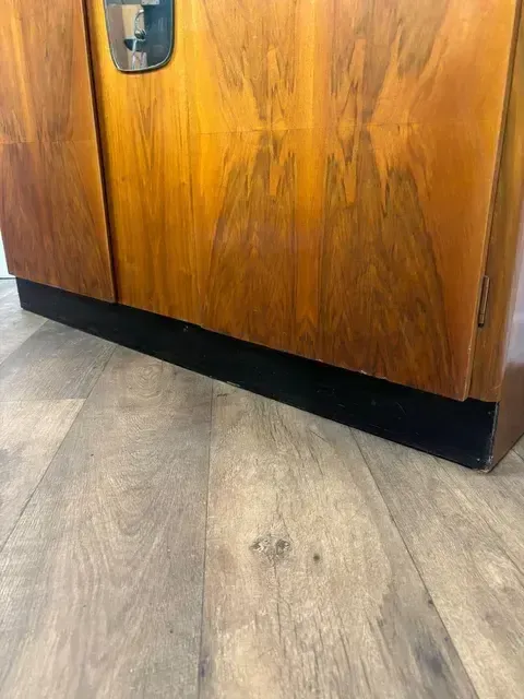 1950's Vintage Walnut Veneered Wardrobe photo vintage