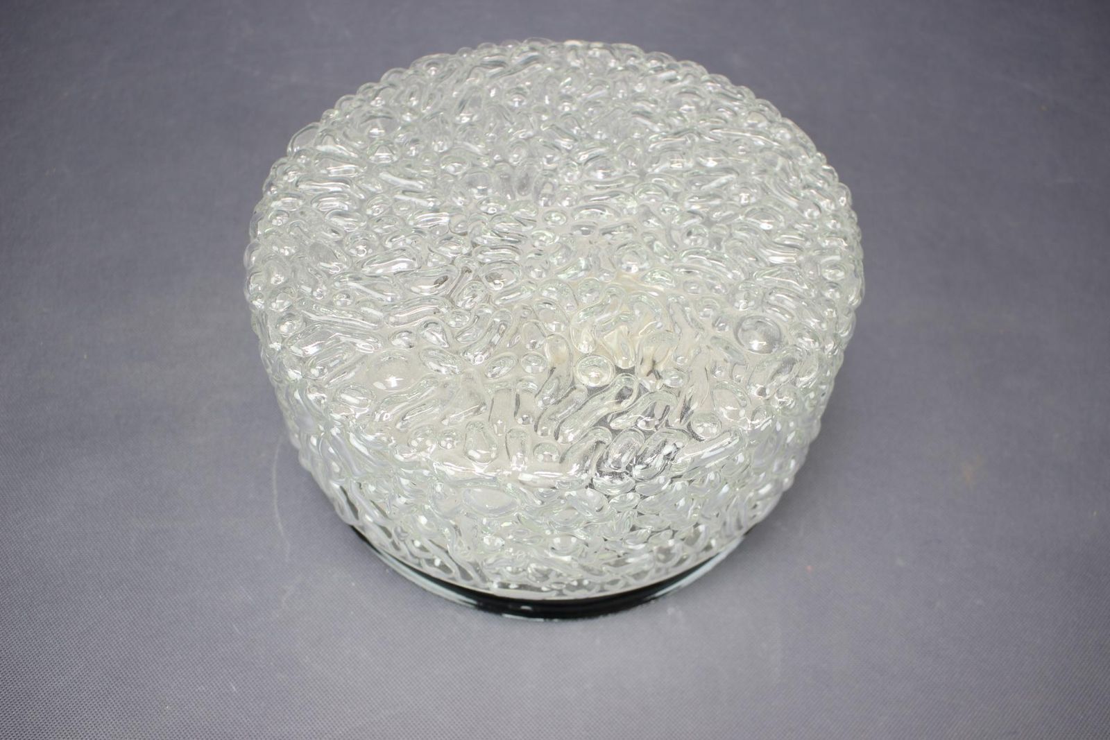Mid-Century plafondlamp met bellenpatroon glas, Tsjecho-Slowakije, jaren 1960. photo for sale