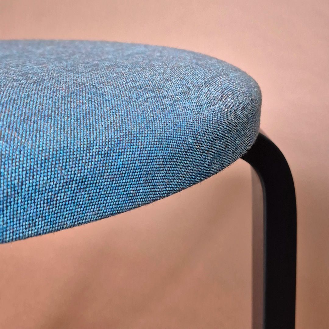 Artek Upholstered Stool 60 By Alvar Aalto: Modernist Mid Century Bent Plywood Style photo furniture