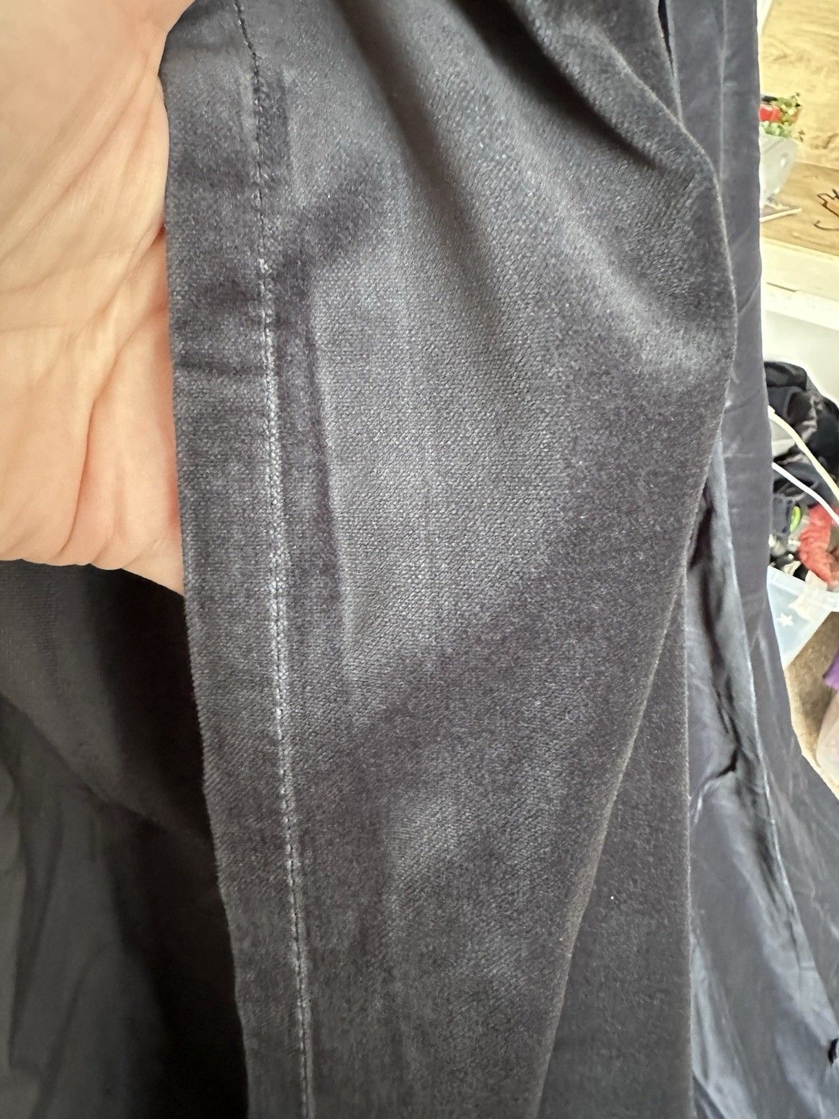 Classic Ikea Navy Midnight Blue Sanela Cotton Velvet Long Curtains 140 X 250cm photo vinterior