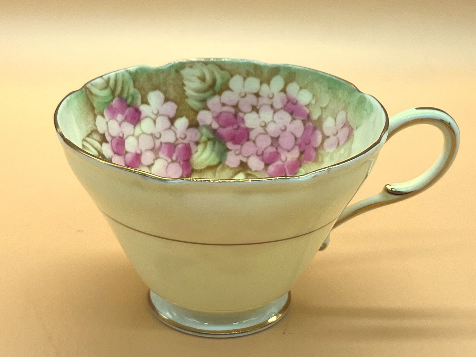 Paragon Double Warrant Queen Mary Pink Yellow Hydrangea Chintz Cabinet Cup & Saucer Duo. photo 50.0