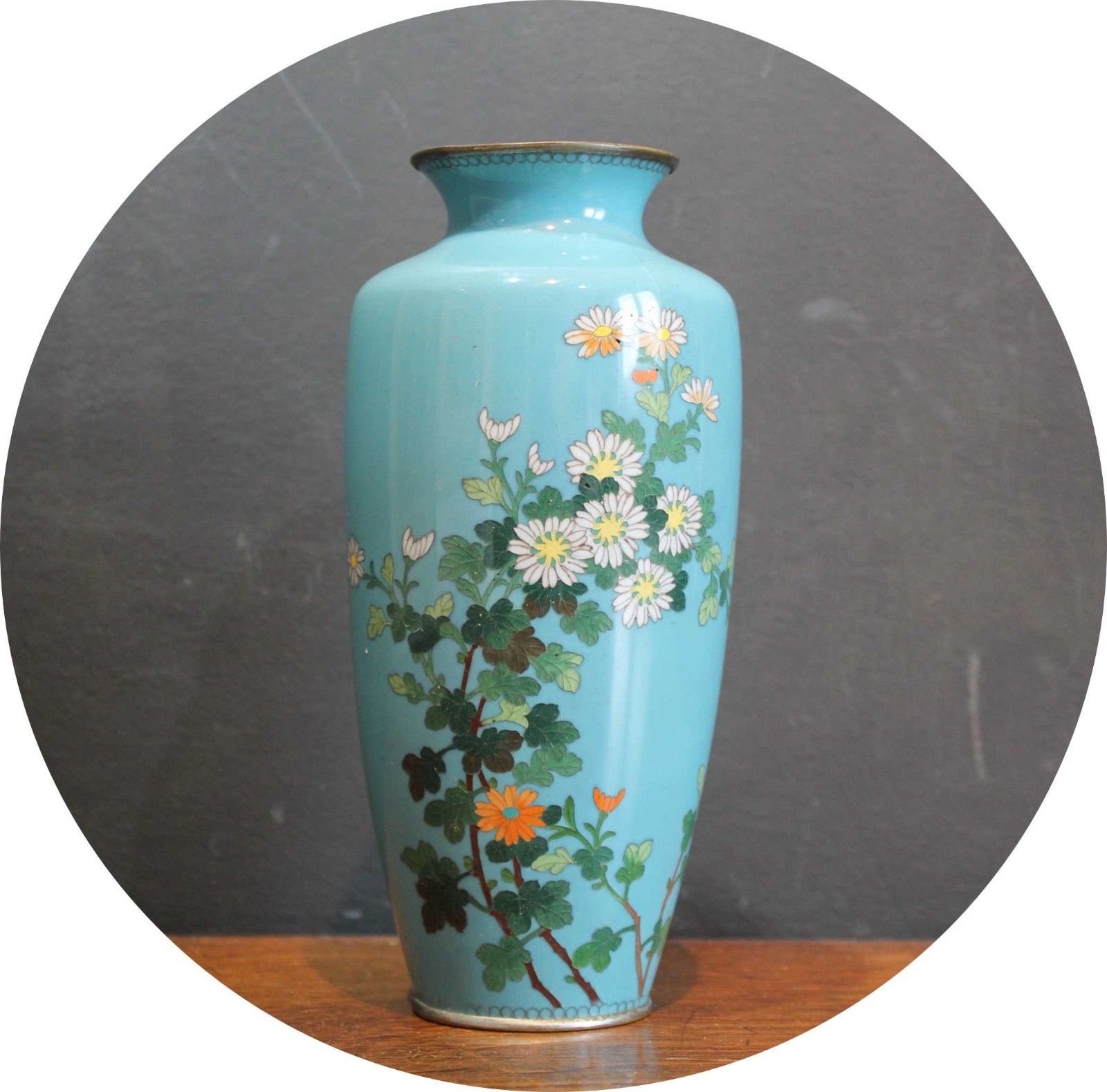 Japanese Daikichi Cloisonne Vase photo furniture