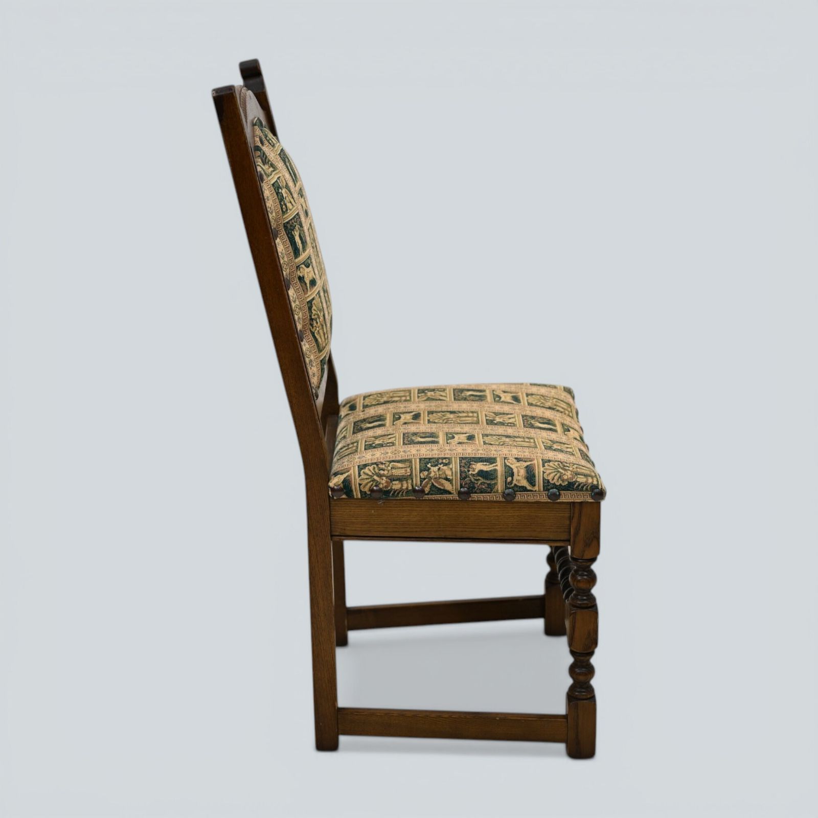 photo for sale 6 Old Charm Dining Chairs Premium Studded Upholstery Light Oak Free Uk Delivery*