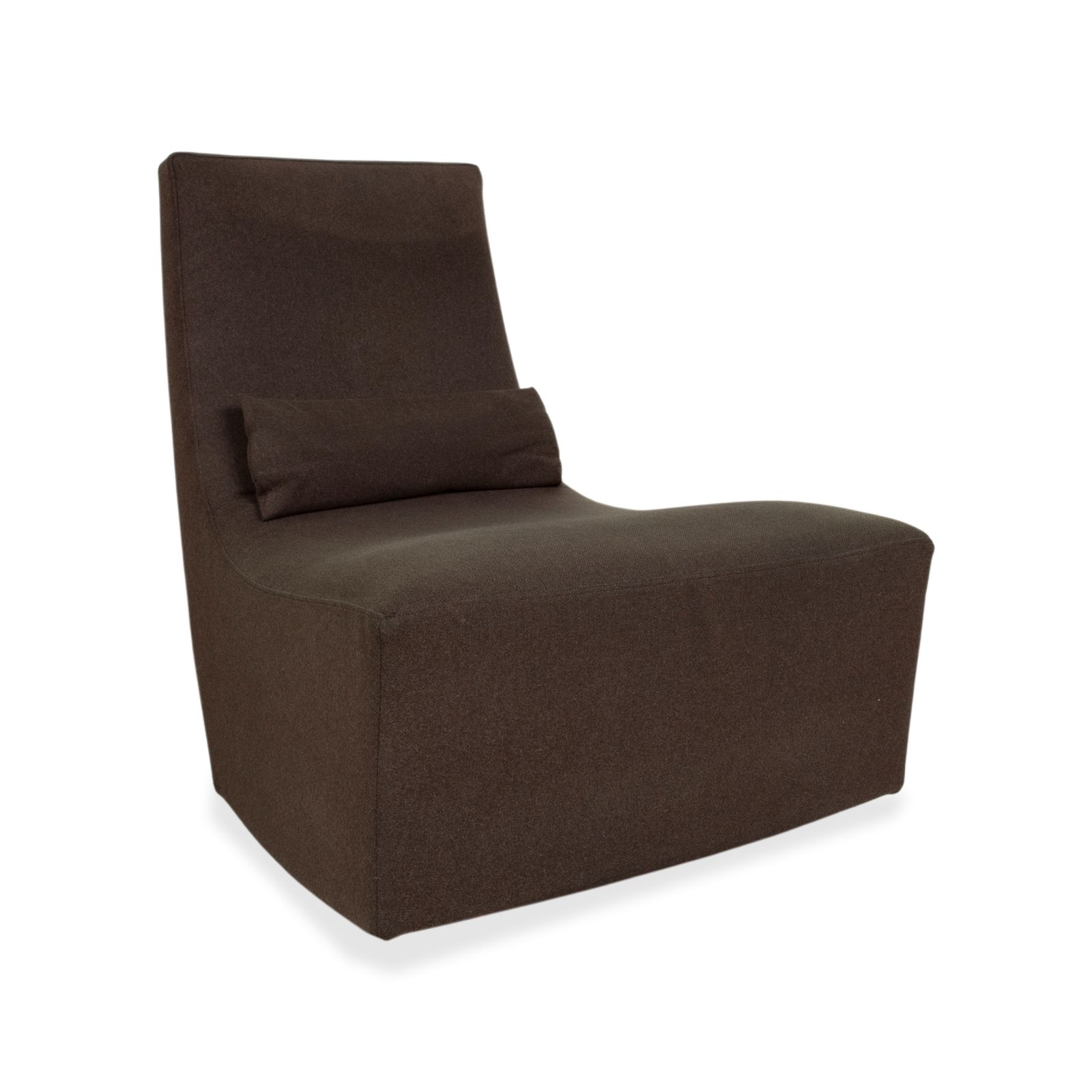 Fauteuil Ligne Roset Neo en tissu vert, brun, kaki