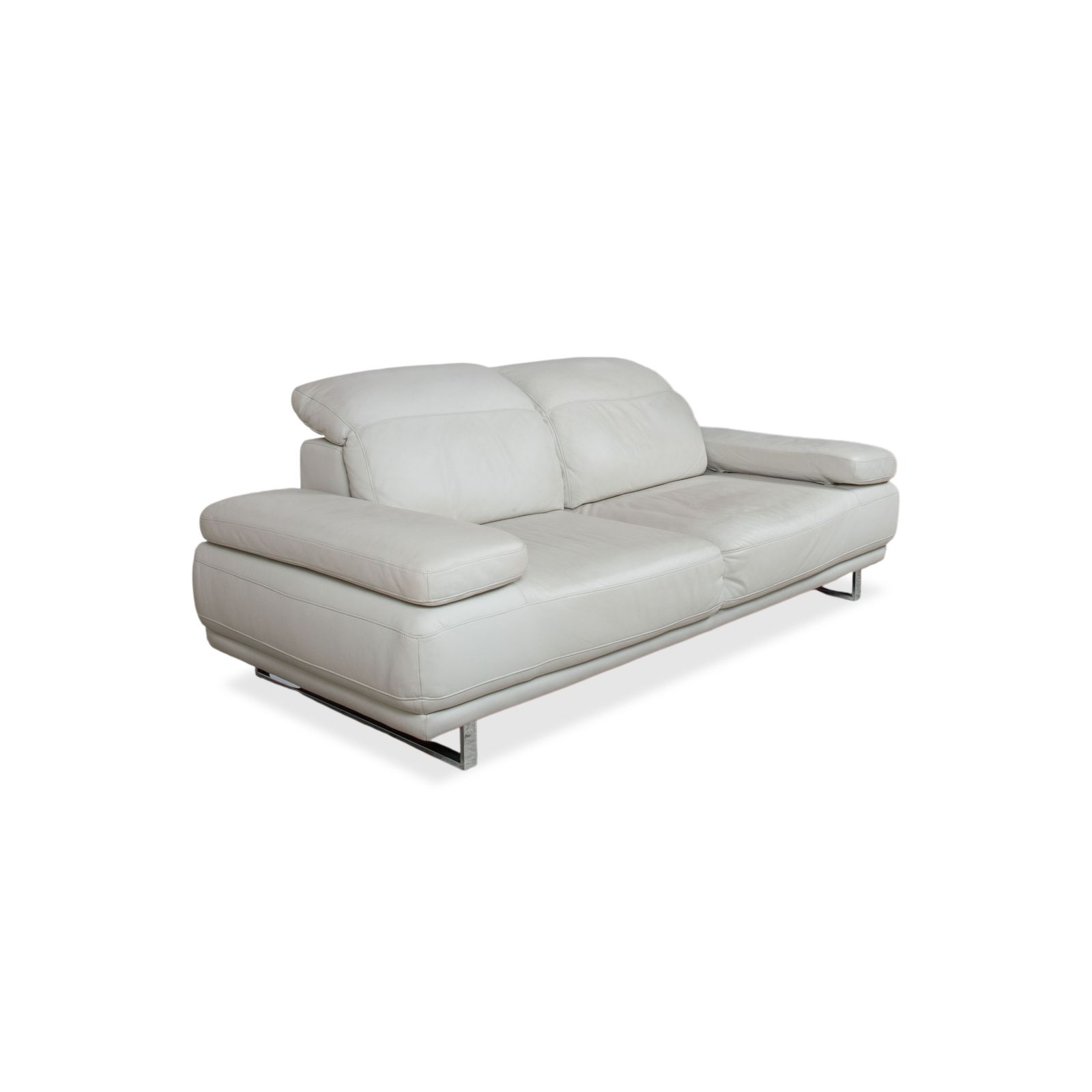 Canapé 2 places Willi Schillig Magnolia en cuir gris clair os, fonction manuelle photo for sale