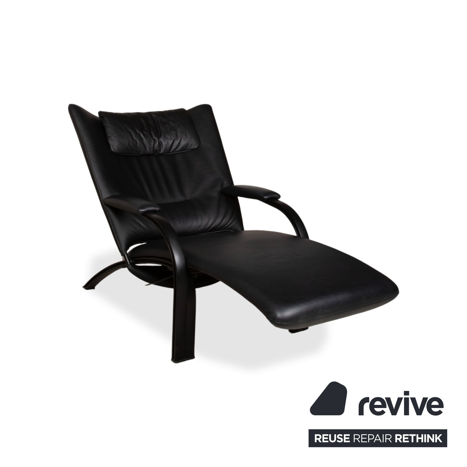 Fauteuil Wk Wohnen Spot 698 en cuir noir, fonction manuelle photo 1899.0