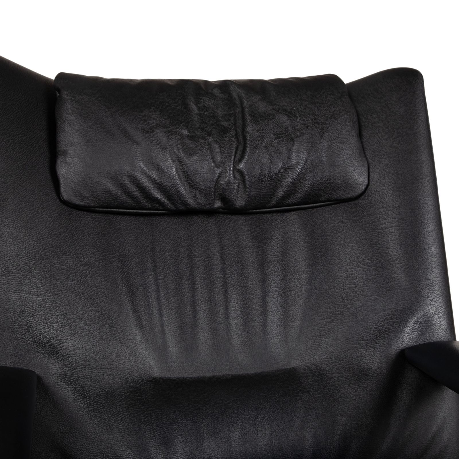 Fauteuil Wk Wohnen Spot 698 en cuir noir, fonction manuelle photo vintage