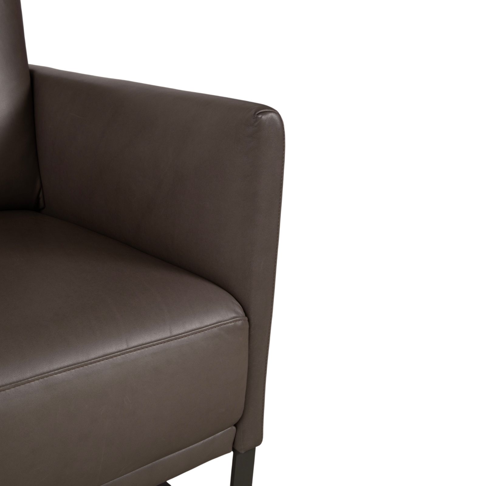 Canapé 2 places Rolf Benz Cara en cuir gris brun taupe photo Mobilier