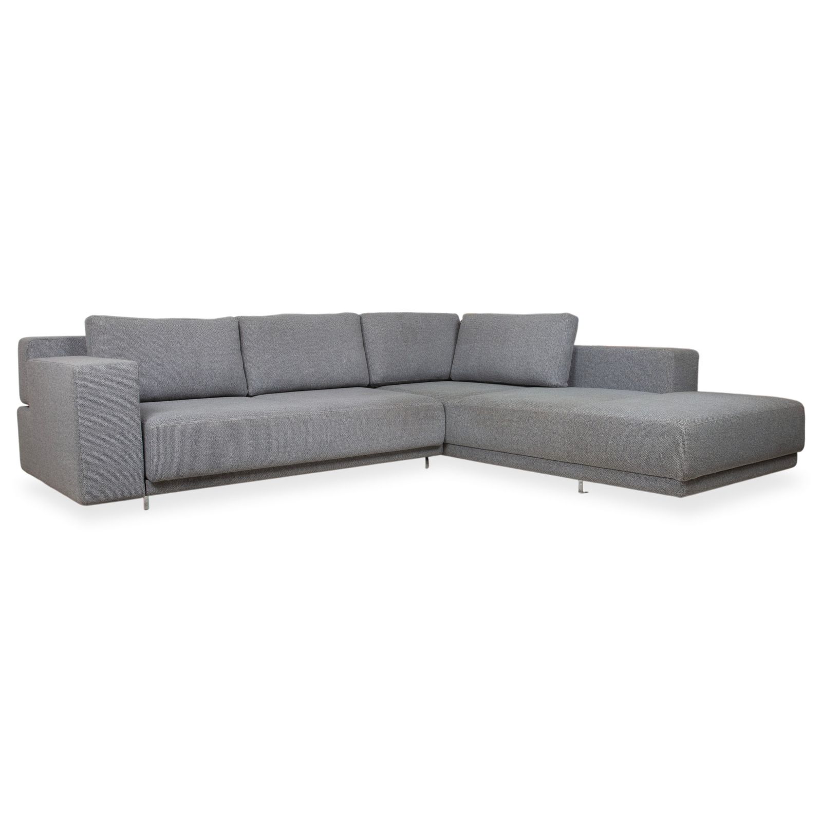 Canapé d'angle Walter Knoll Big Blue en tissu gris, fonction manuelle