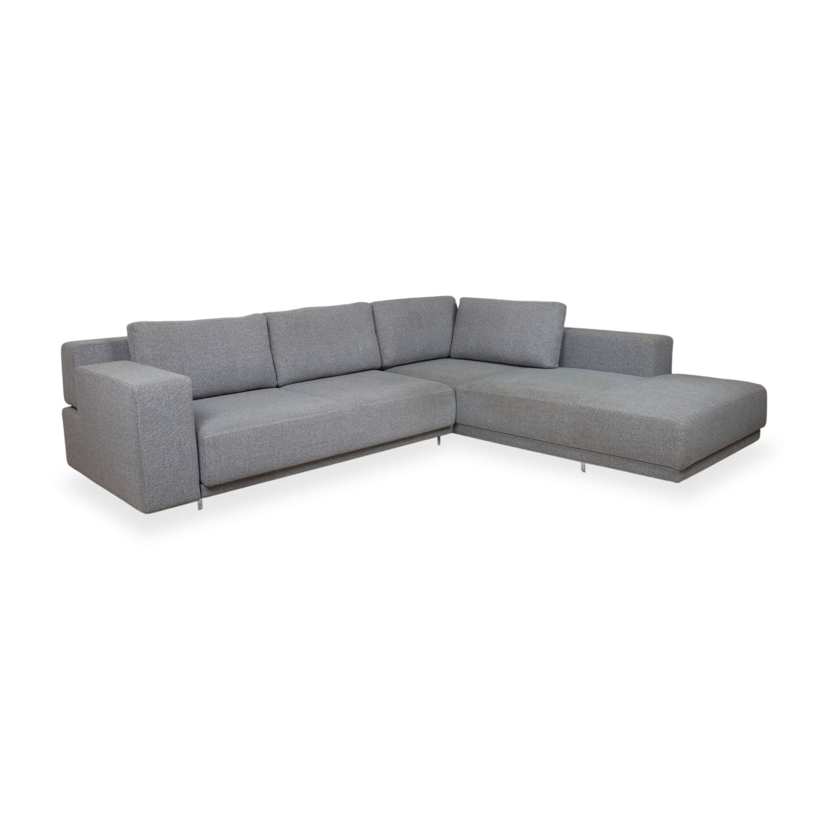 Canapé d'angle Walter Knoll Big Blue en tissu gris, fonction manuelle photo for sale