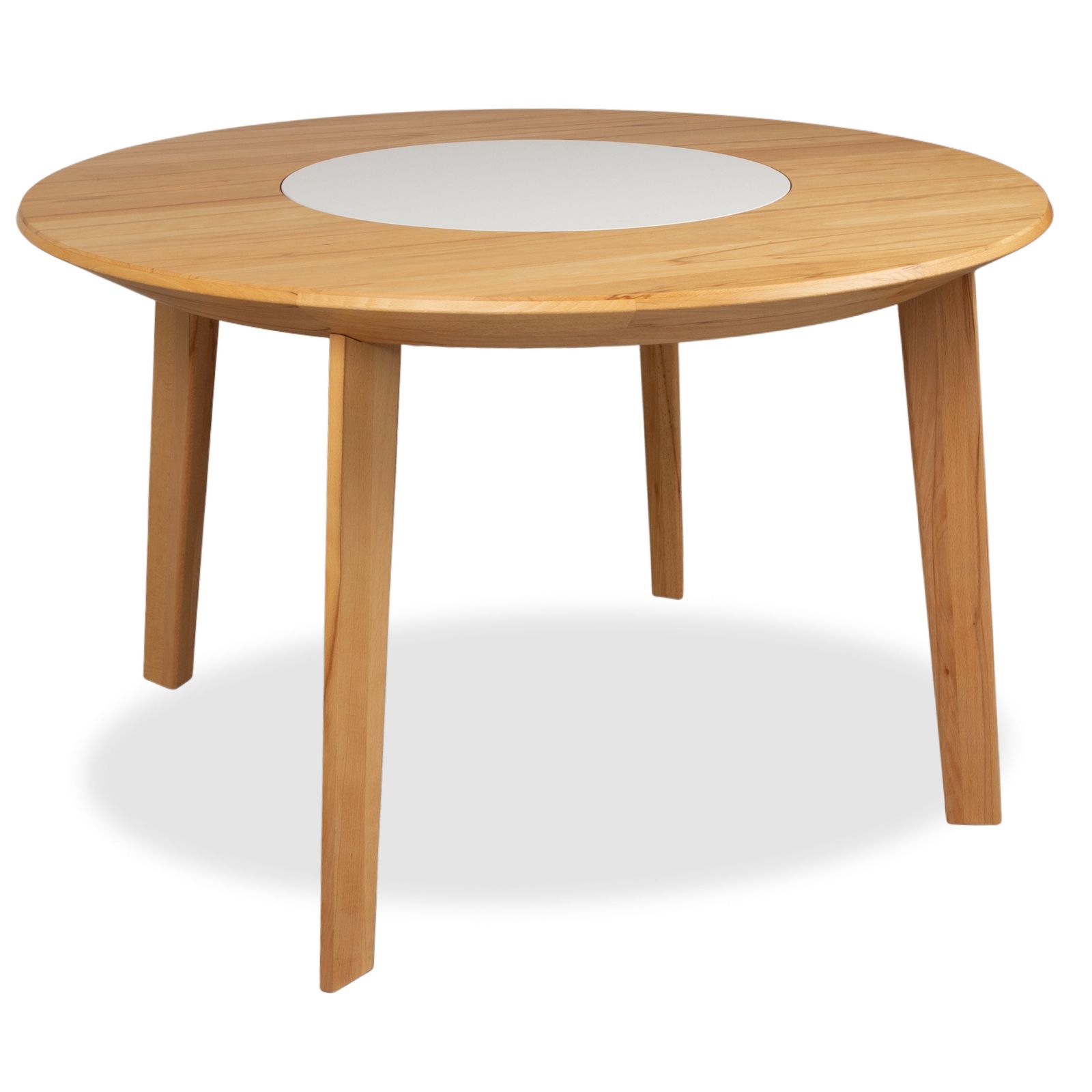 Table à manger Team 7 Miro en bois, marron, avec plateau rotatif, 120 x 120 cm