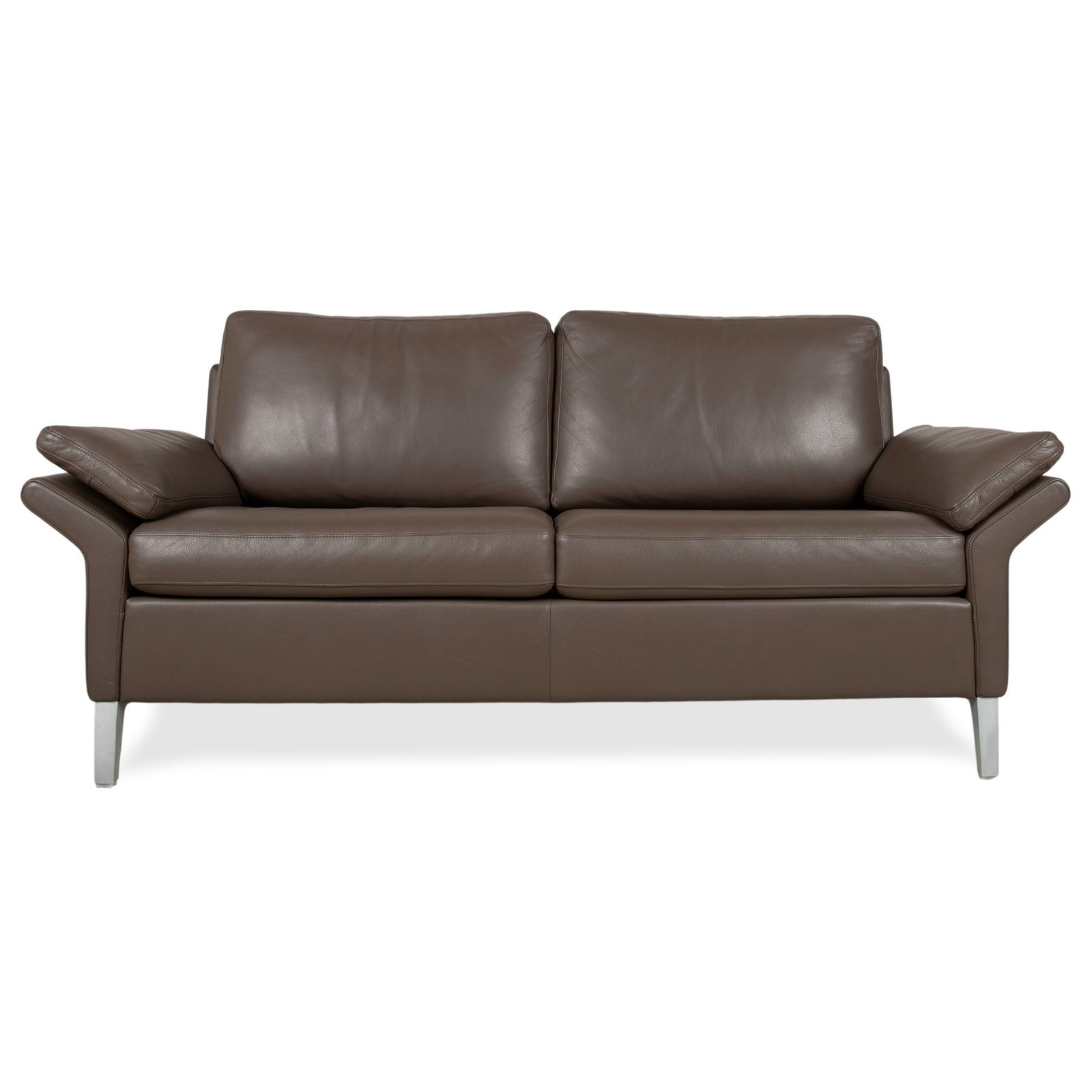 Canapé 2 places en cuir Rolf Benz 3300, brun gris