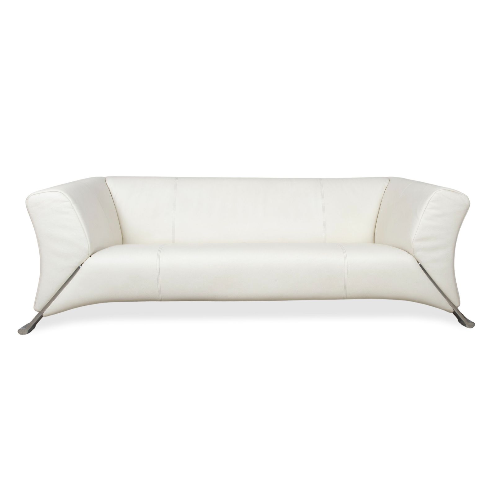Rolf Benz 322 driezitsbank – leer, wit/crème