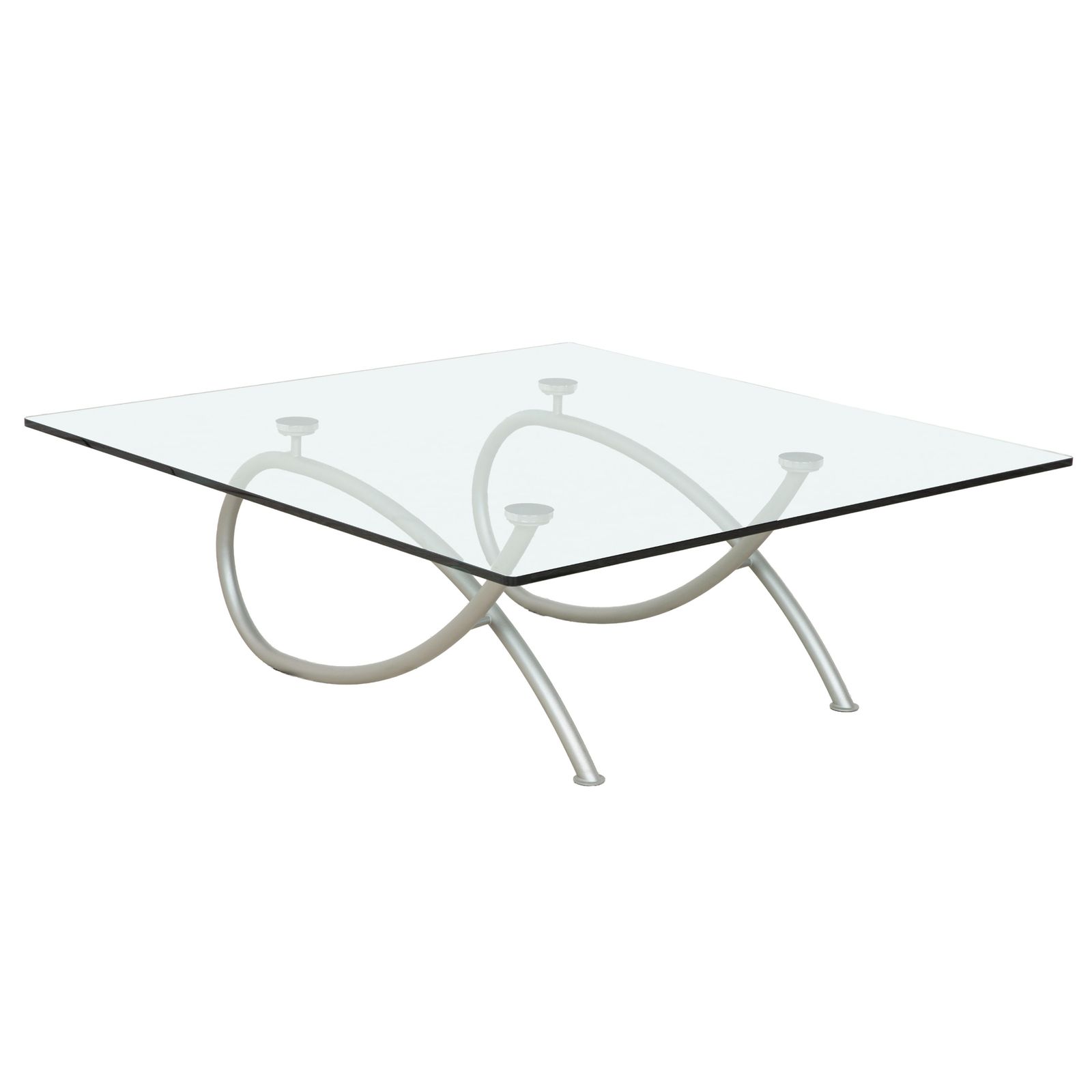 Table basse Rolf Benz en verre, argentée