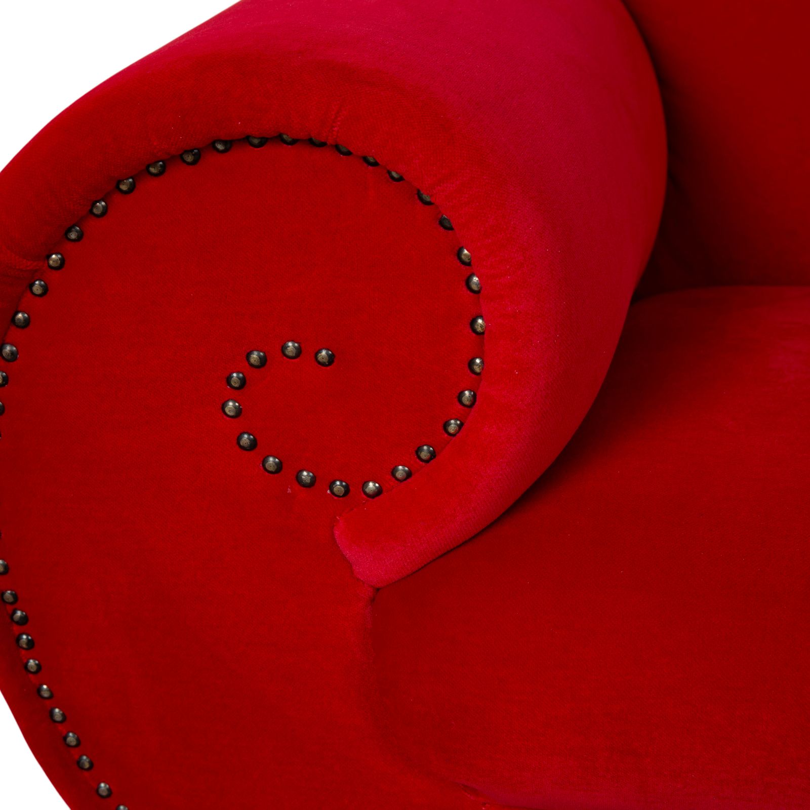Fauteuil Bretz Gaudi en velours rouge, pieds en forme de pattes de lion dorées photo 1452.0