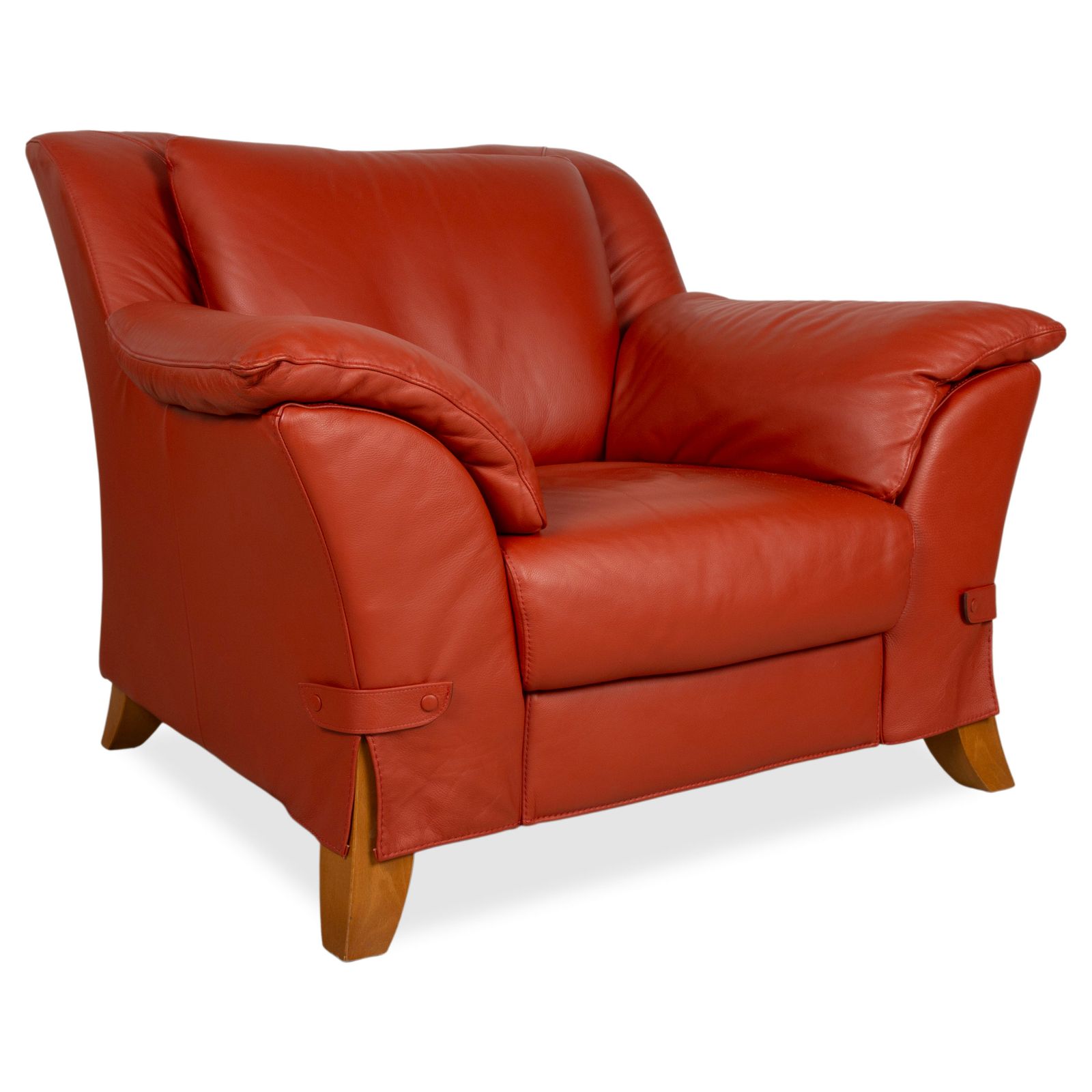 Natuzzi fauteuil, leer, rood