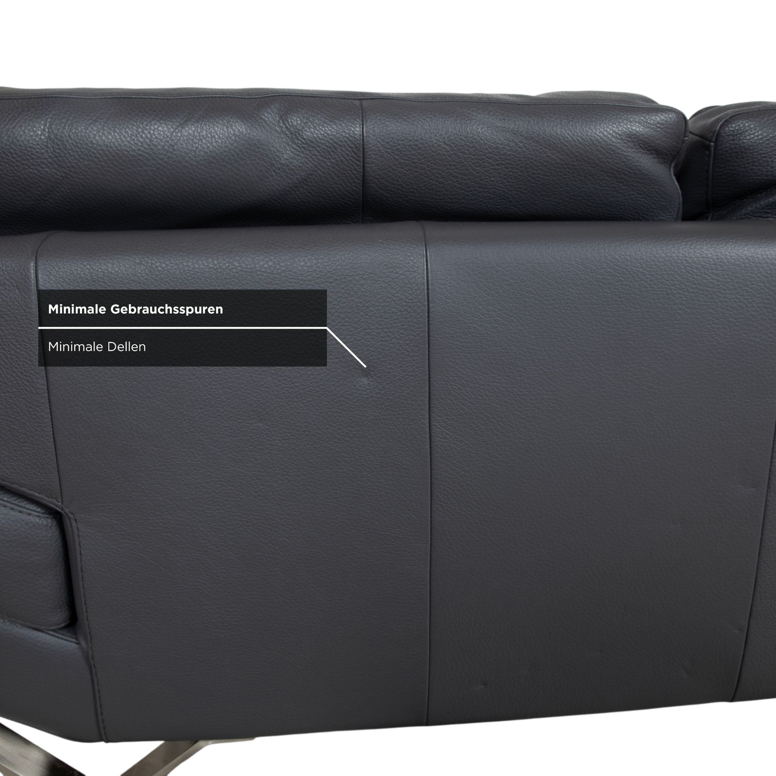 photo furniture Canapé 2 places Natuzzi Relevé en cuir noir