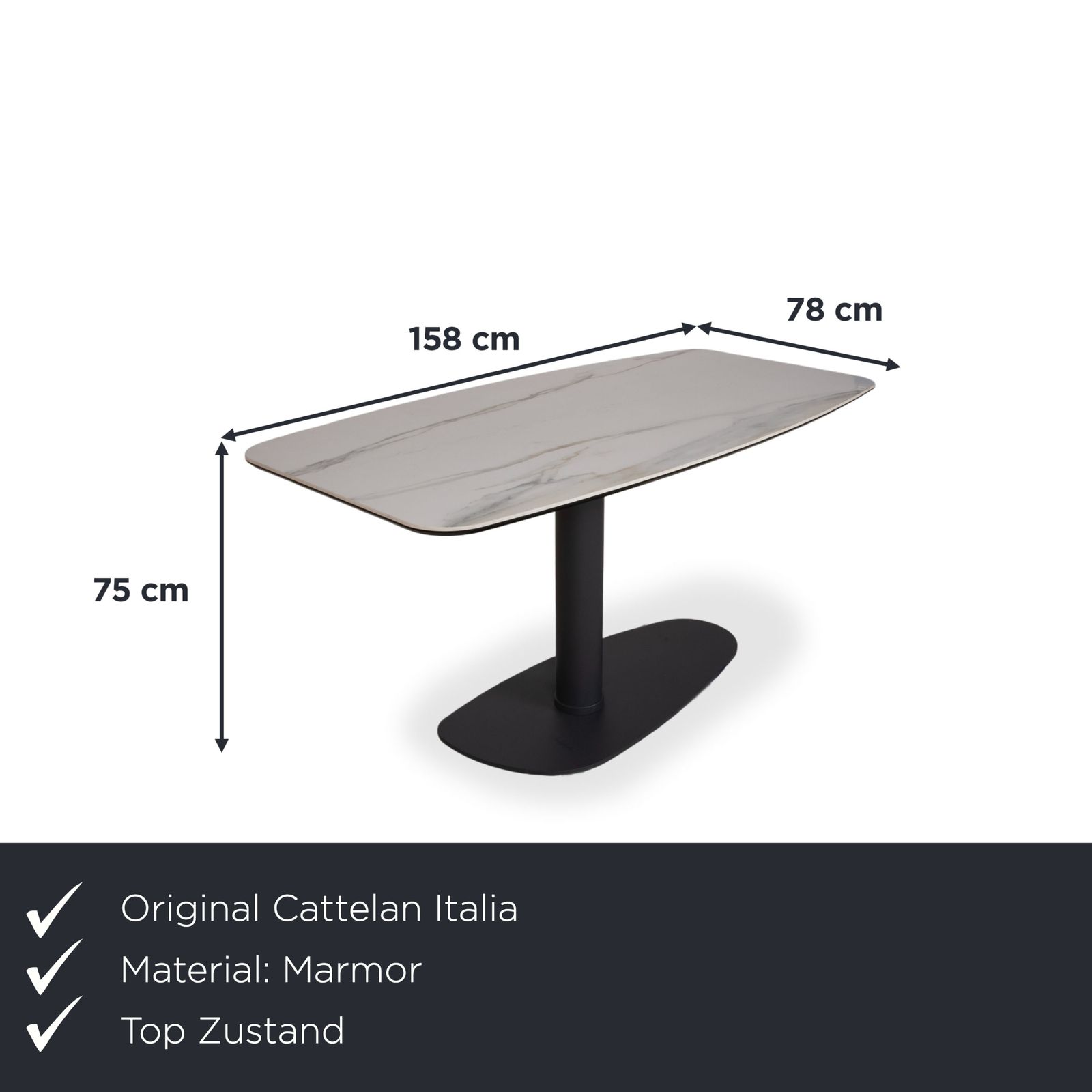 Table à manger Cattelan Italia Ipanema en céramique crème, 158 x 78 cm photo furniture