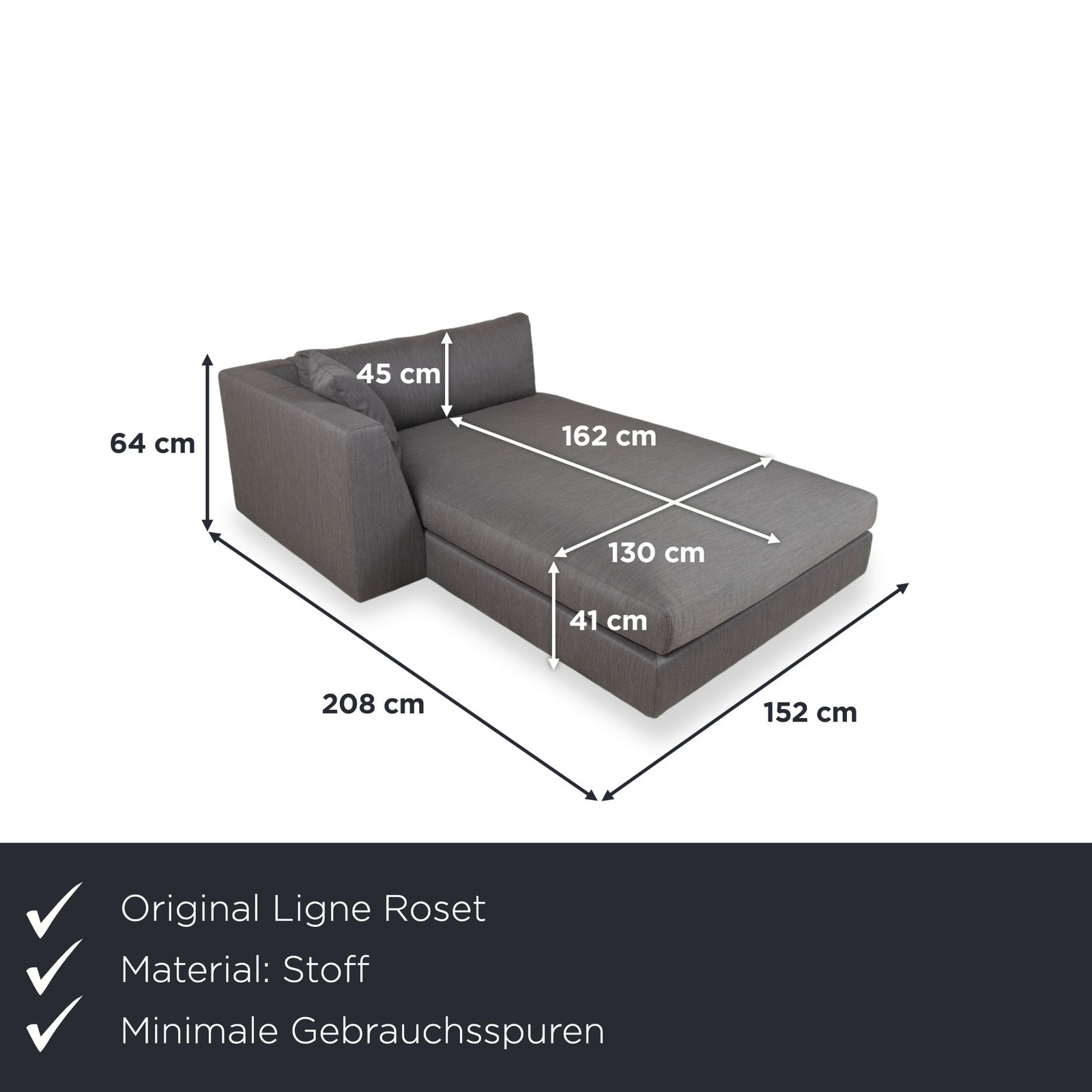 Ligne Roset Exclusif Fabric Daybed Grey Anthracite photo furniture