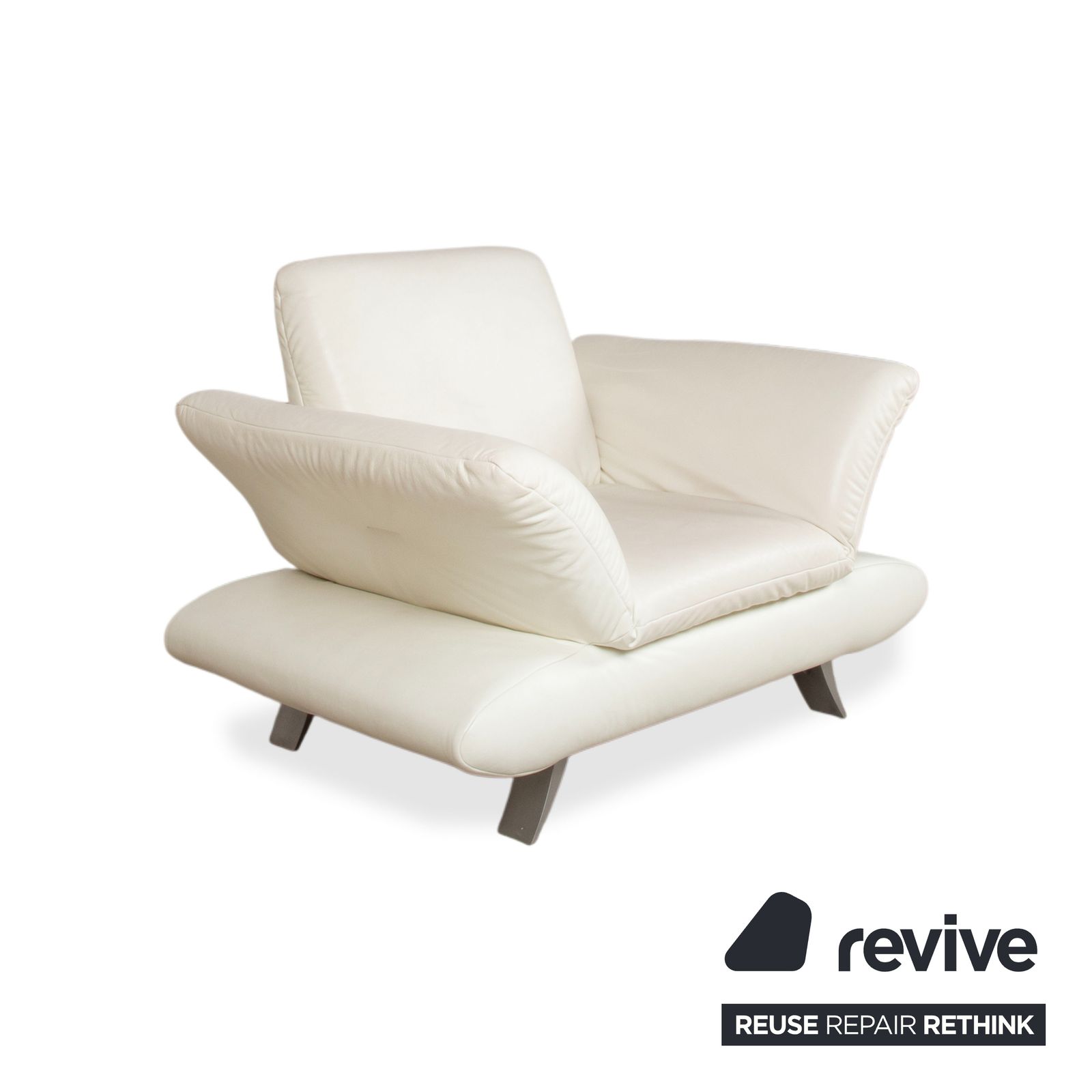 Fauteuil Koinor Rossini en cuir blanc crème, fonction manuelle photo Mobilier