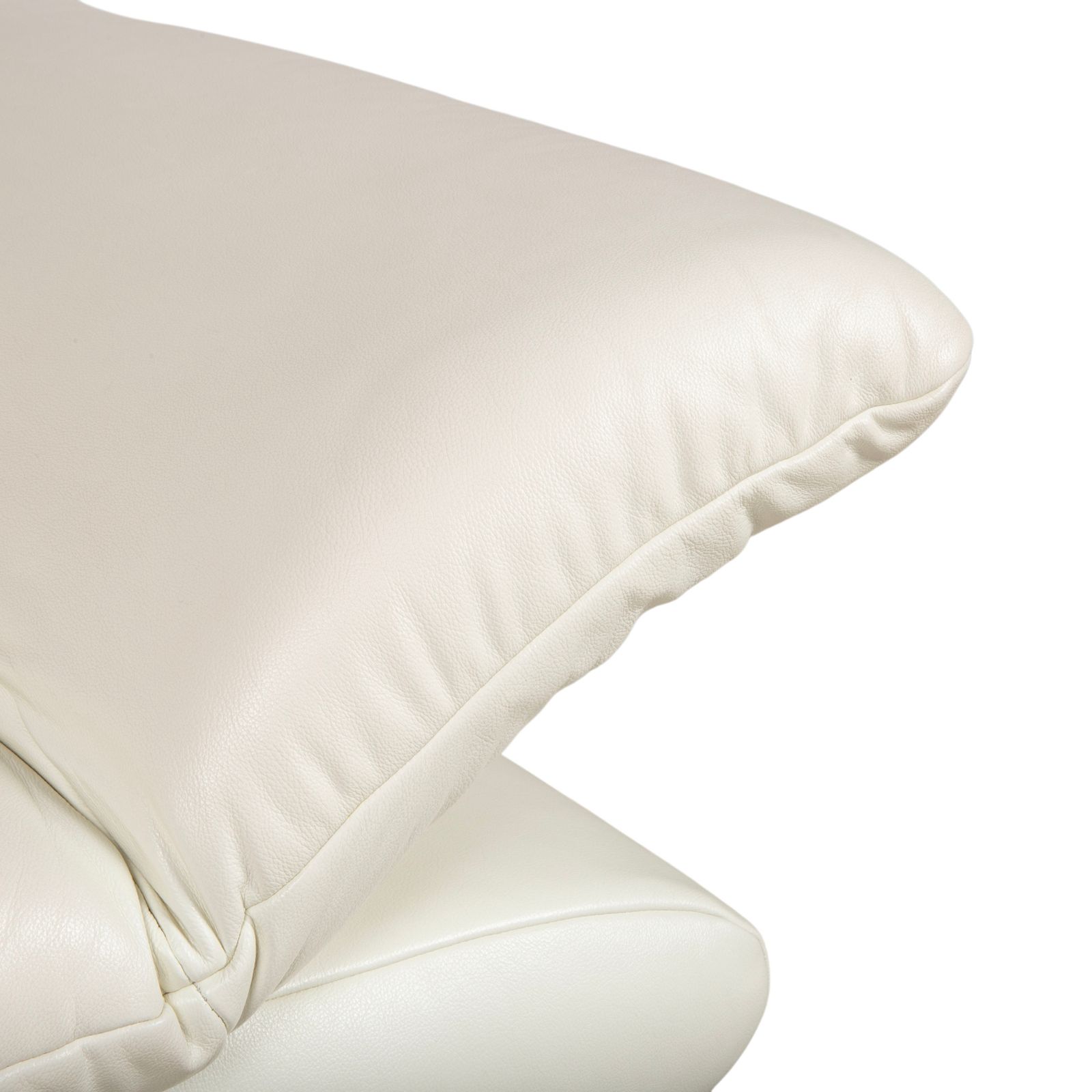 Fauteuil Koinor Rossini en cuir blanc crème, fonction manuelle photo vinterior