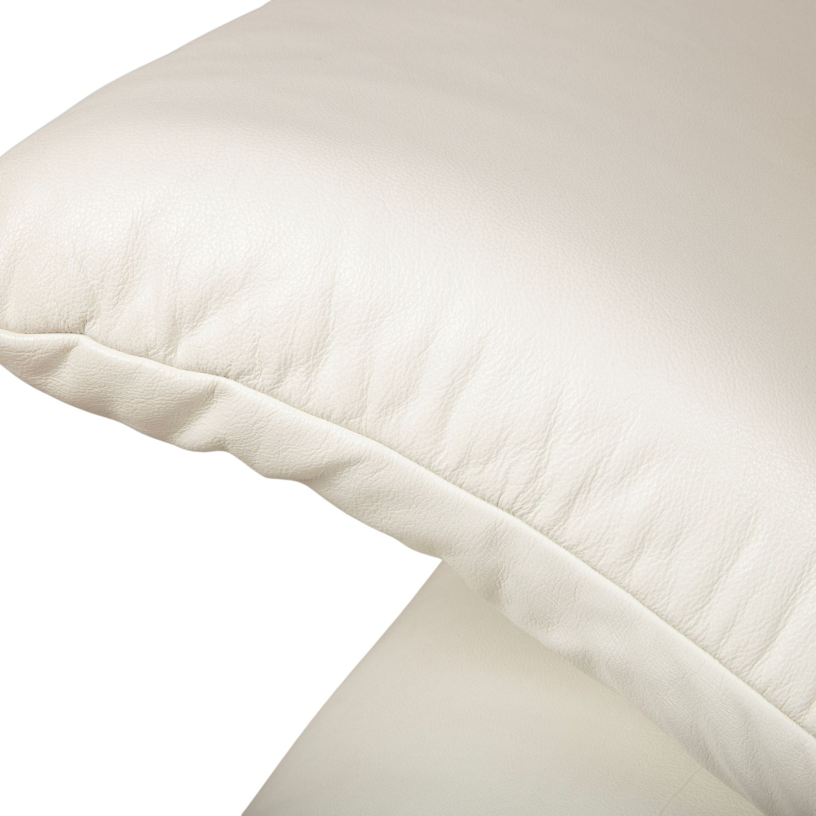Fauteuil Koinor Rossini en cuir blanc crème, fonction manuelle photo vintage