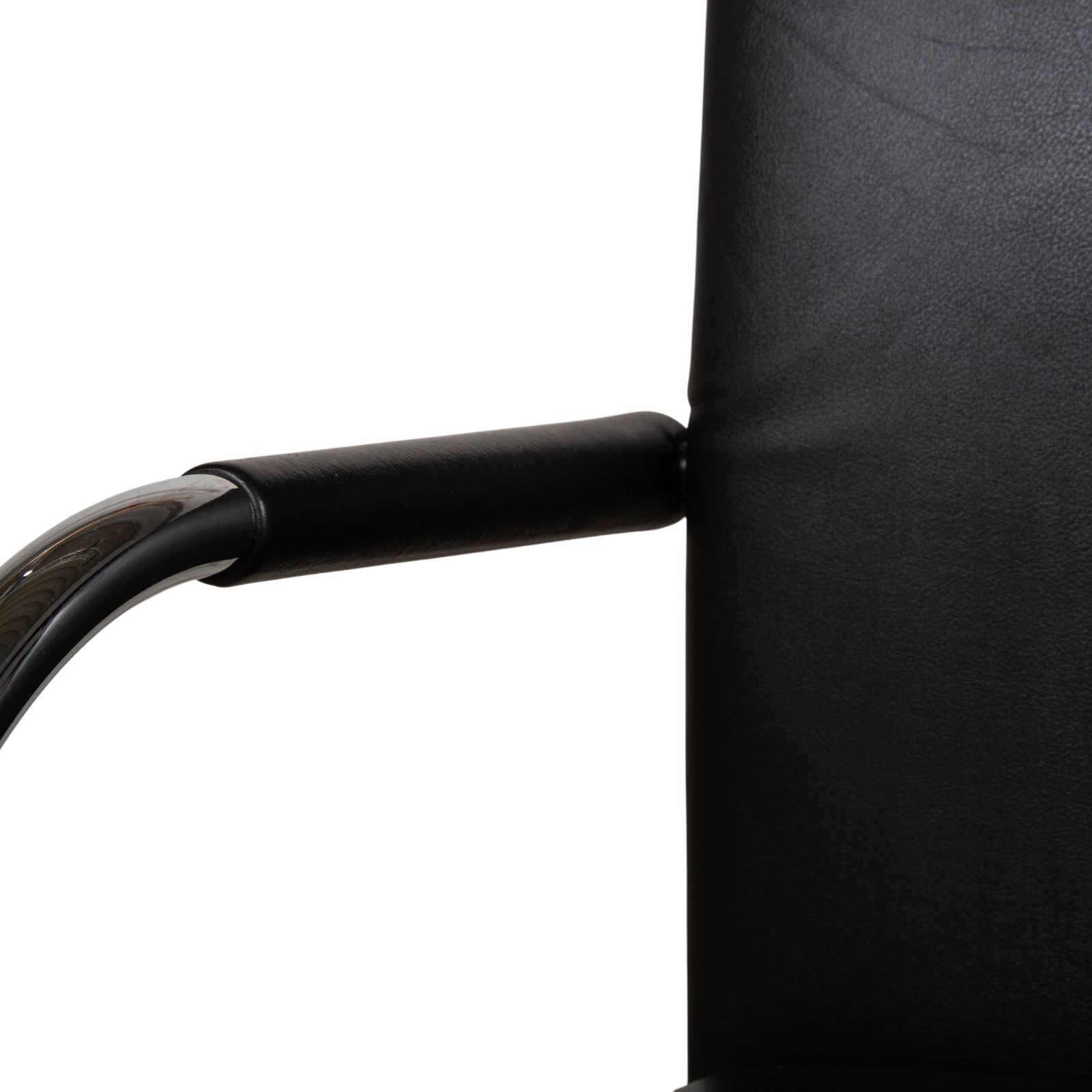 Set Of 8 Vitra Visasoft Leather, Black, Cantilever Office Chairs photo buy