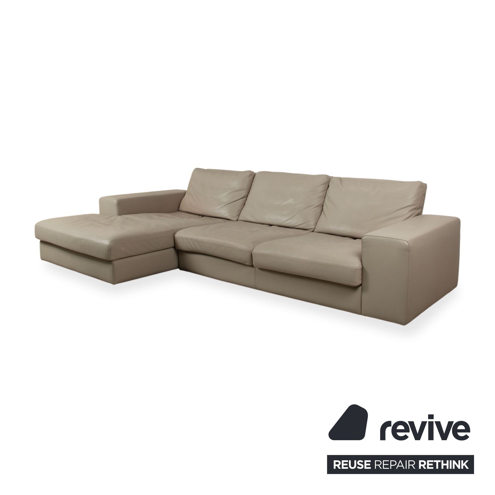 Canapé d'angle BoConcept Cenova en cuir beige crème, fonction manuelle photo Mobilier