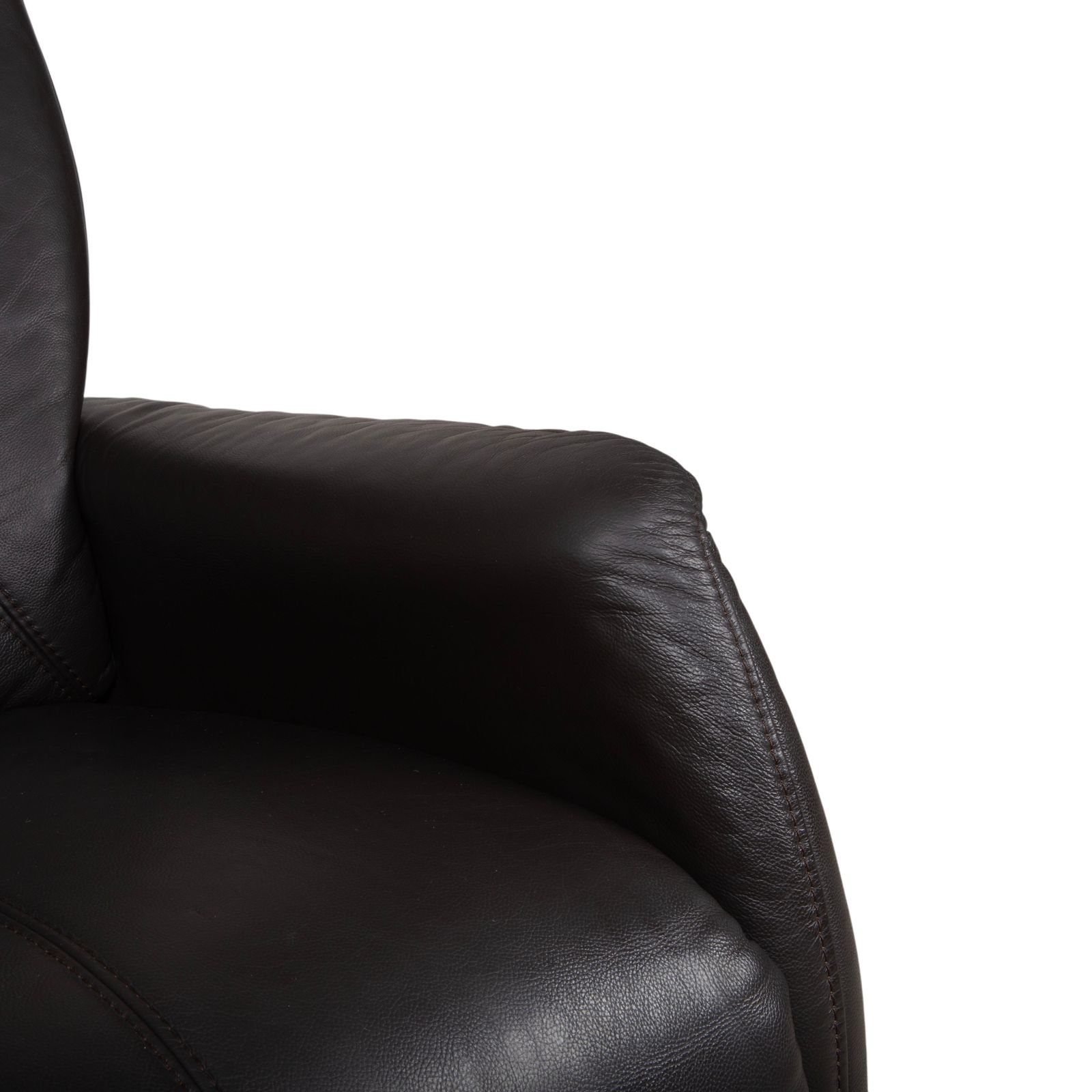 Fauteuil Himolla Cumuly en cuir gris anthracite, fonction manuelle inclinable photo vinterior