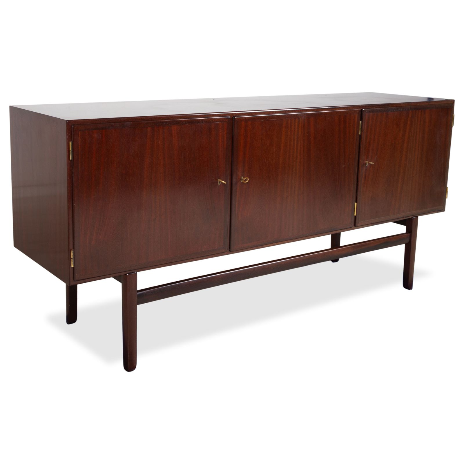 Buffet mid-century en bois brun par Ole Wanscher, 180 x 49 cm