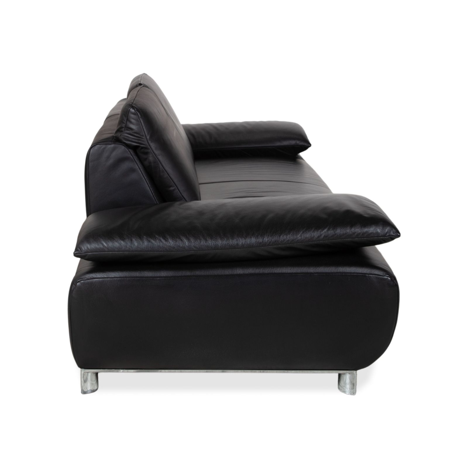 Mobilier Canapé 2 places Koinor Volare en cuir noir, fonction manuelle photo