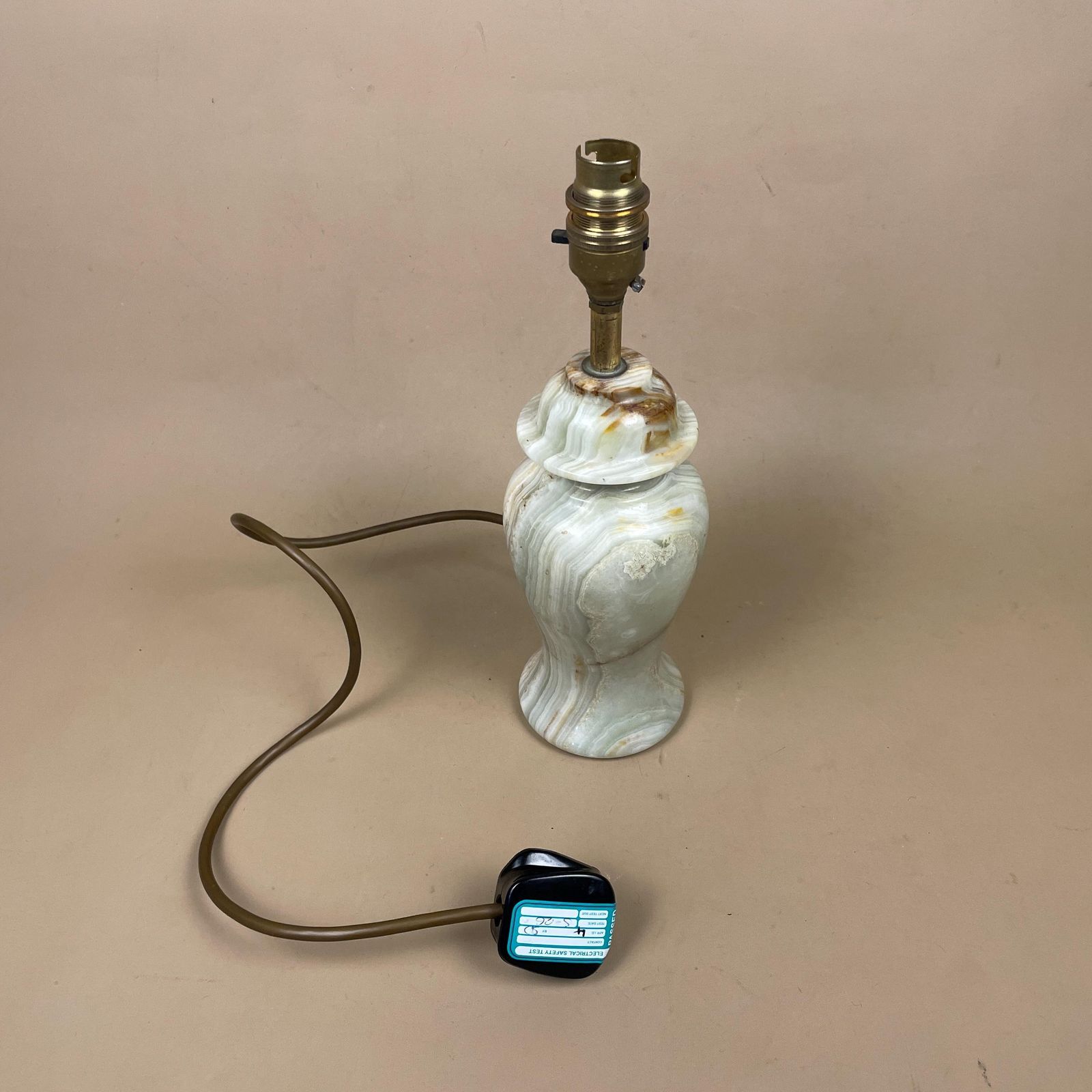 Green Marble Lamp Light Bedside Brass Gold Trims Metal Marbled Pattern Classic Column Natural Stone Antique Vintage Side Heavy Solid photo vinterior