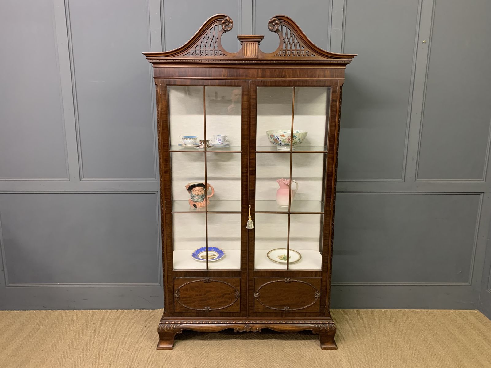 Chippendale Stye Mahogany Display Cabinet
