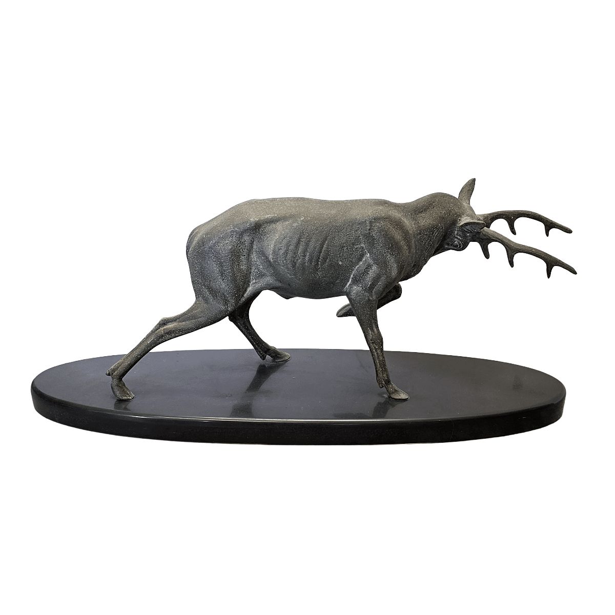 Sculpture Art Déco de cerf sur socle en marbre, Irénée Rochard, années 1920/30 photo Art