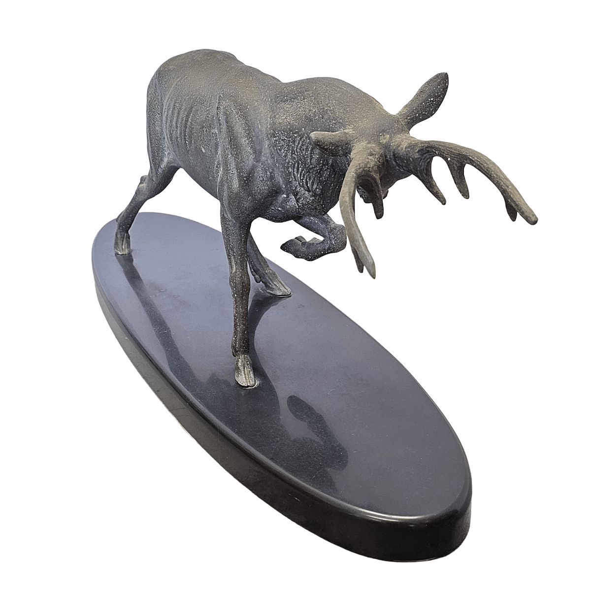 Sculpture Art Déco de cerf sur socle en marbre, Irénée Rochard, années 1920/30 photo 295.0