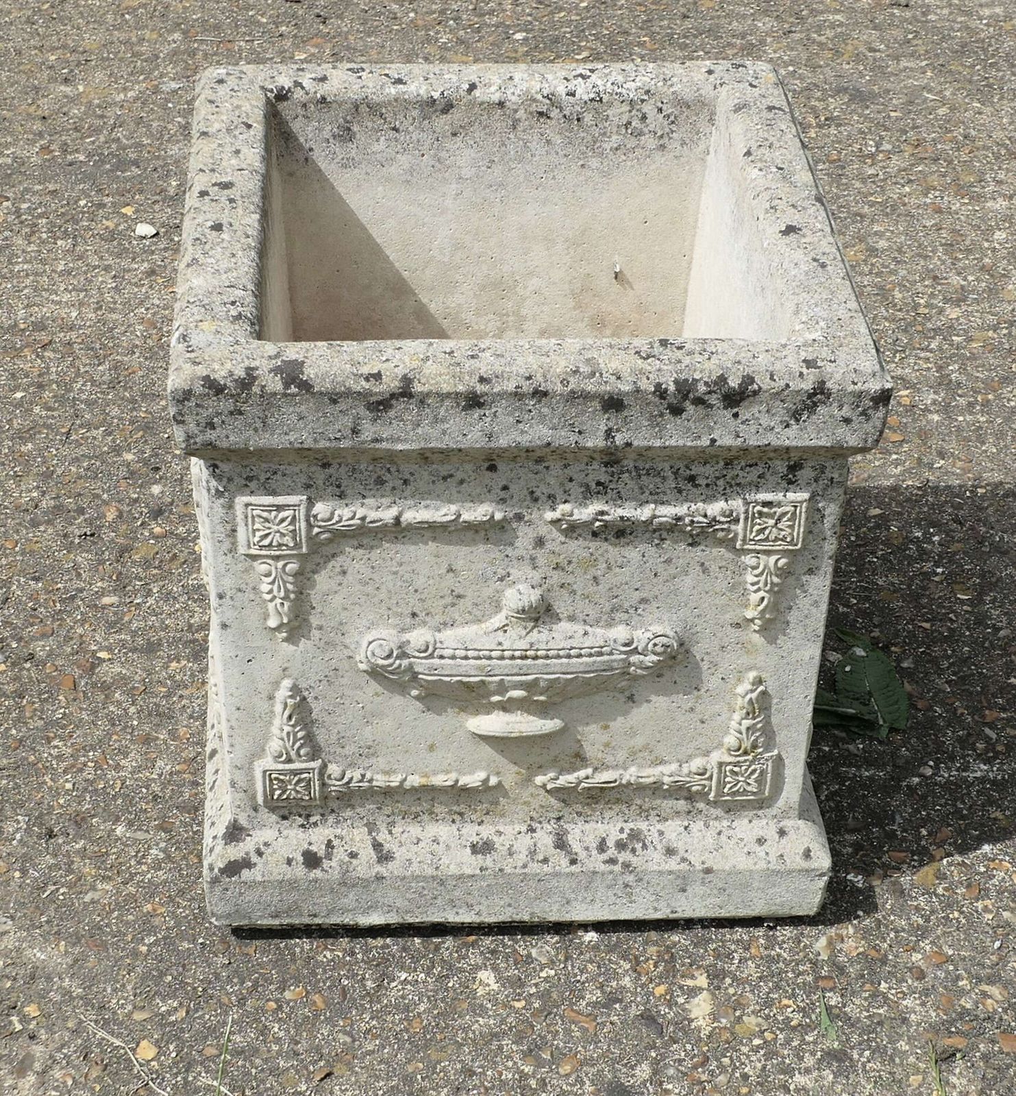 Large Square Garden Planter This Is A Good Piece It Is Set On A Chunky Plinth photo Garden Decor