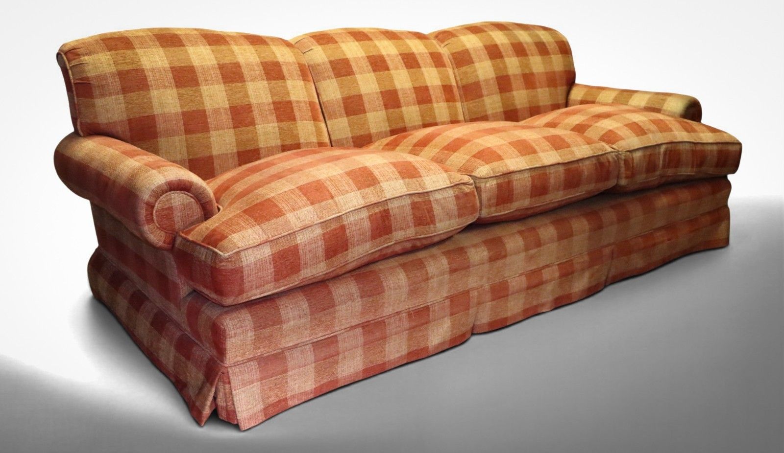 George Smith Large 3 Seater Signature Short Scroll Arm Sofa Gingham Rrp£12000 🚚 photo furniture