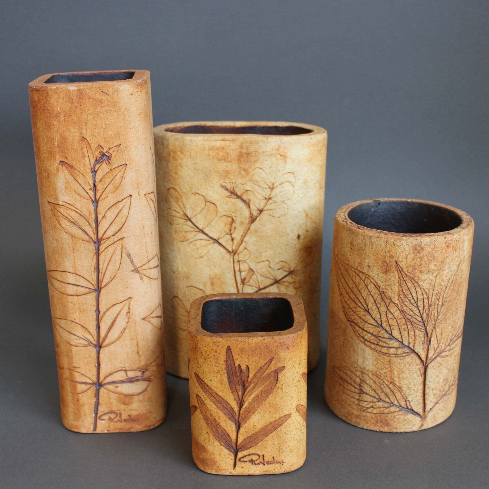photo vinterior French Stoneware Vase By Ramonde Leduc (Circa 1960s 70s)