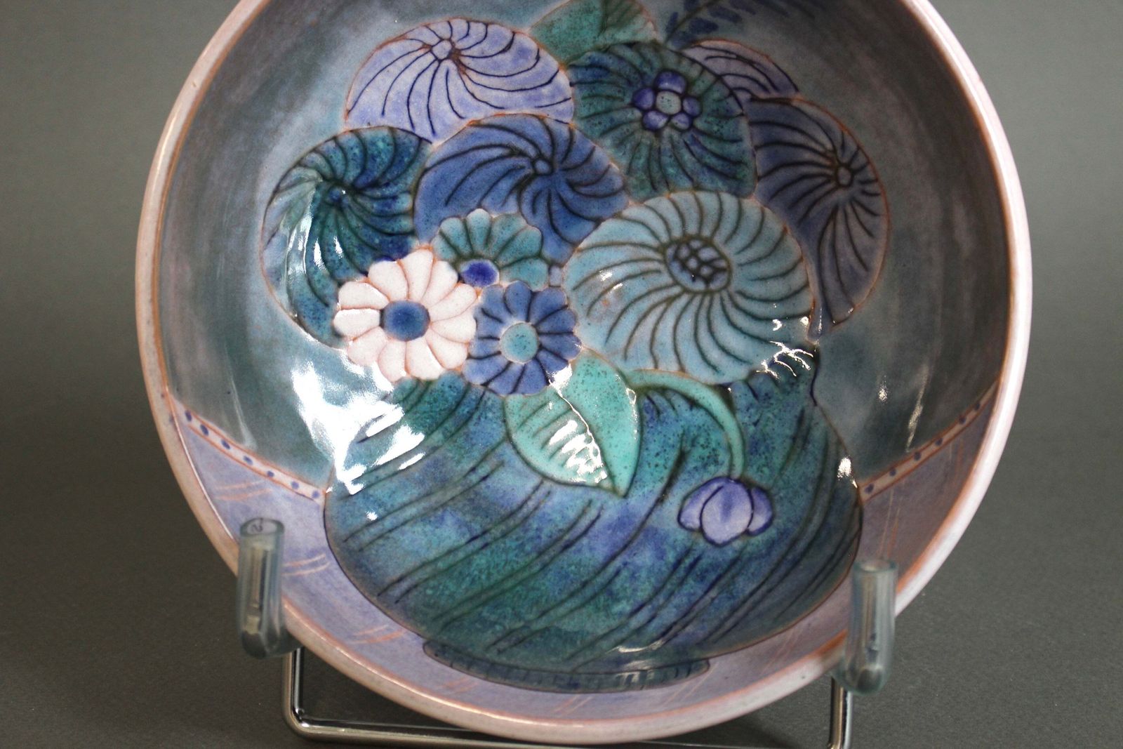 French Ceramic Decorative Bowl By The Cloutier Brothers (Circa 1970s) photo vintage
