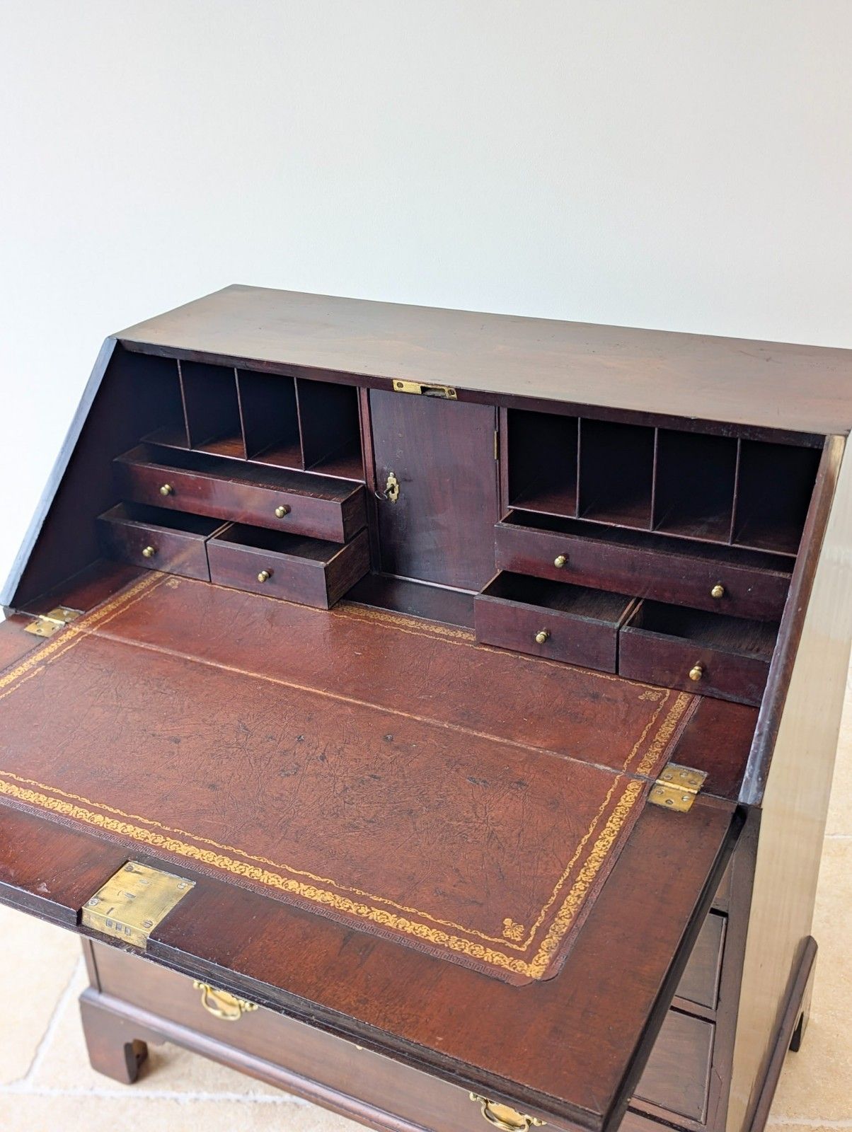 Antique George III Mahogany Bureau C.1770 photo vintage