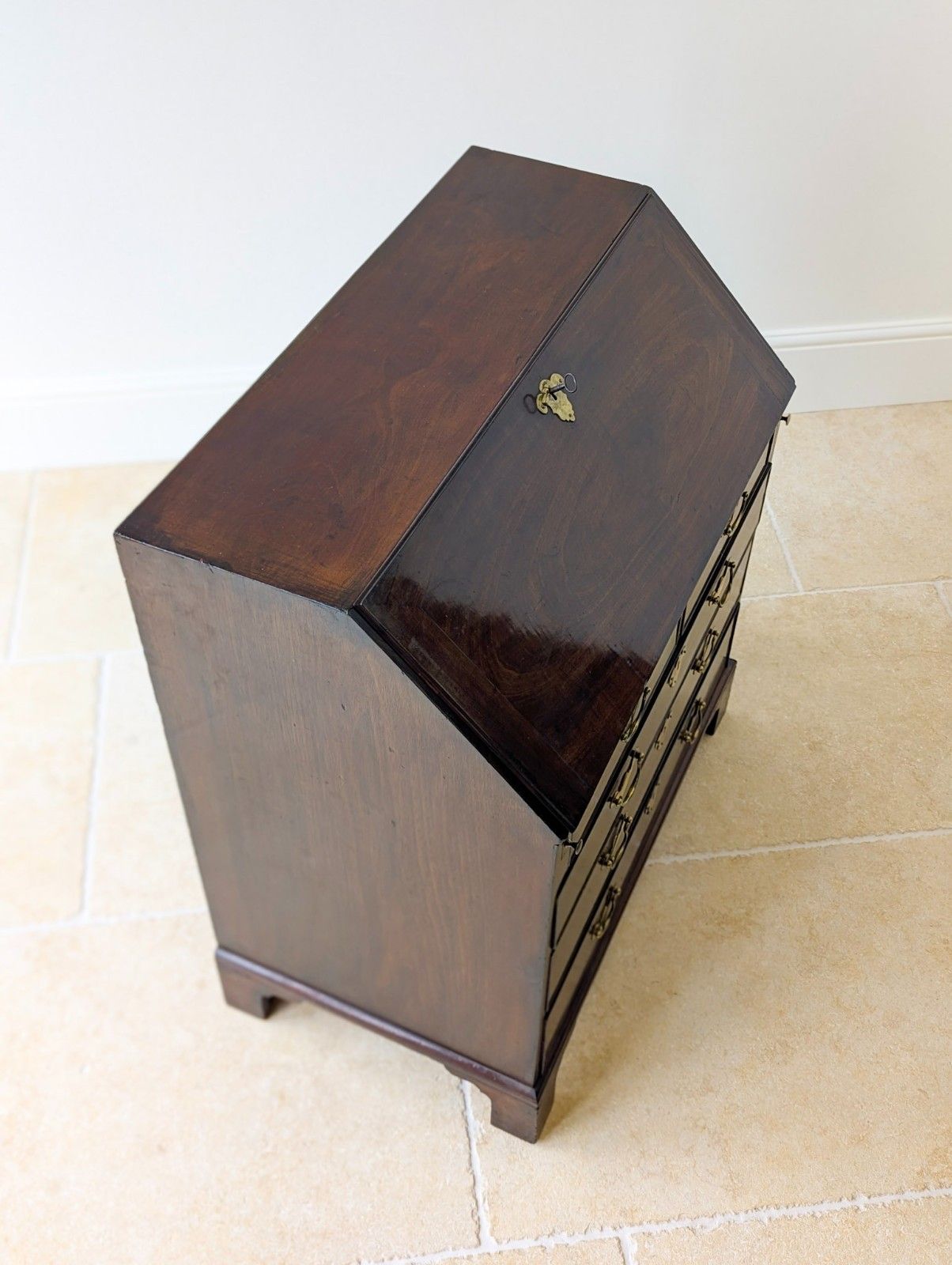 Furniture Antique George III Mahogany Bureau C.1770 photo