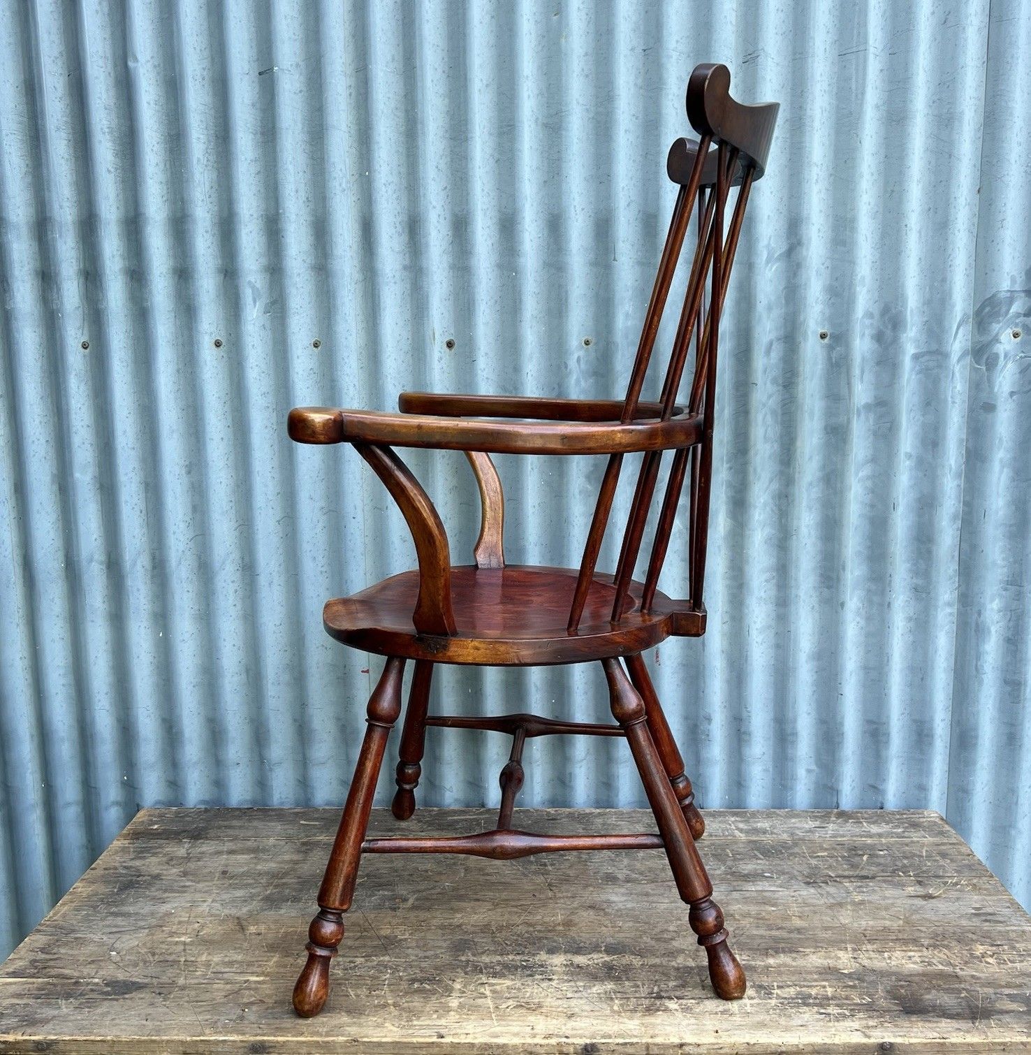 photo buy Antique Windsor Goldsmith Comb Stick Back Armchair 19th Century Elm & Beech