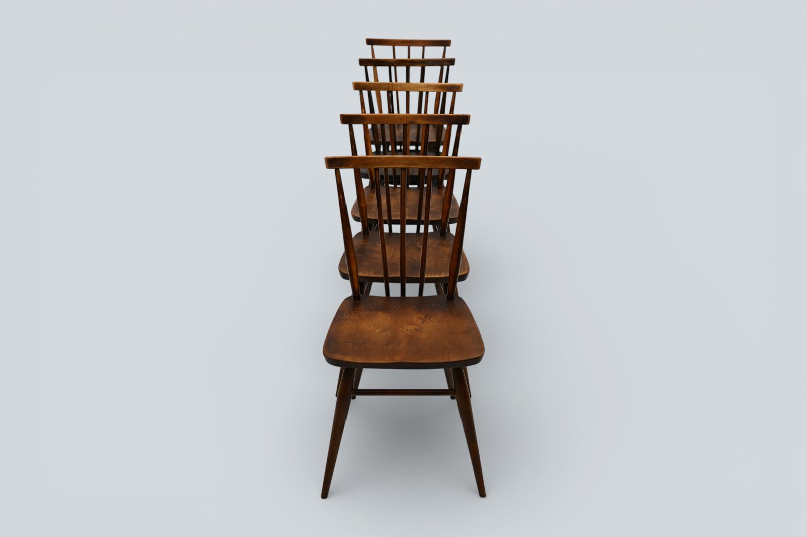 5 Ercol Stick Back Chairs Multi Purpose 1950s Waxed Finish Free Uk Delivery photo for sale