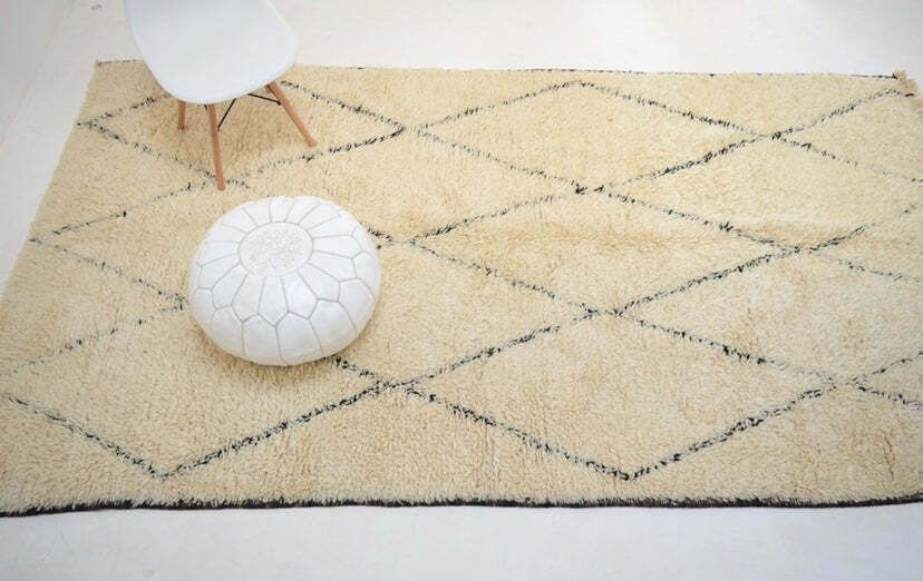 Vintage Beni Ourain Plush Moroccan Rug 6’3” X 10’10” Hand Knotted Pure Wool Lozenge Berber Elegance Eames Le Corbusier photo buy