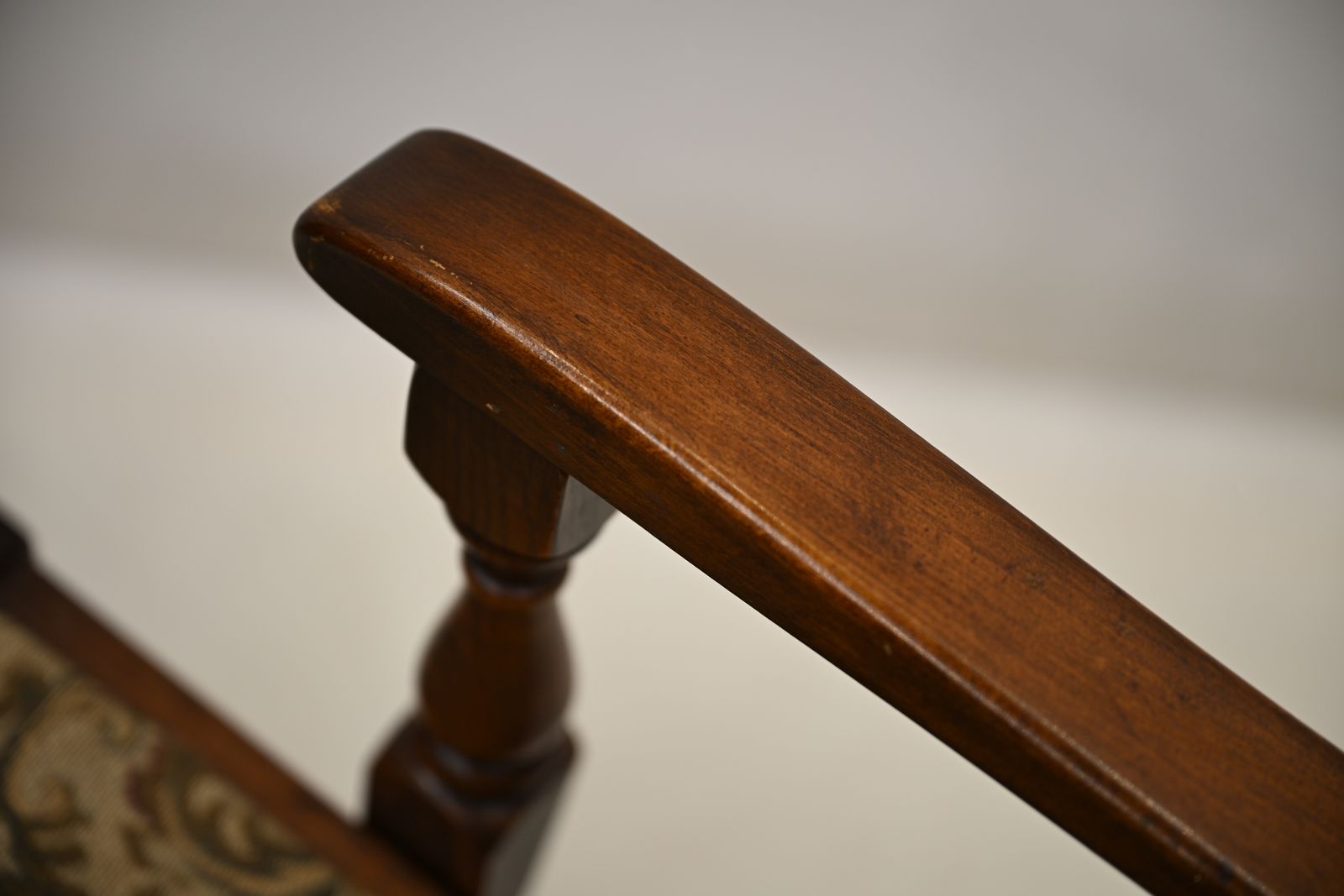 photo vintage 2 Old Charm Dining Chairs Carvers Light Oak Finish Tudor Fabric Free Uk Delivery