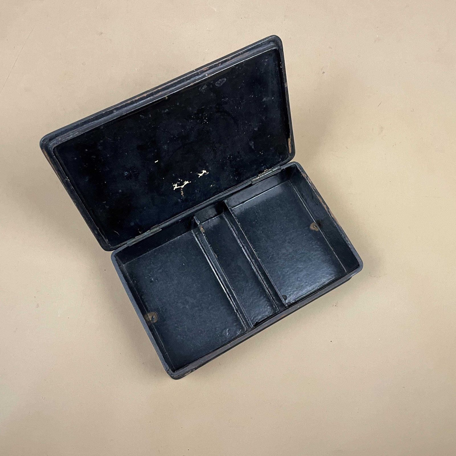photo buy Antique Black Lacquer Wooden Box Asian Figural Scene Vintage Japanese Orientaltrinket Jewellery Keepsake Storage