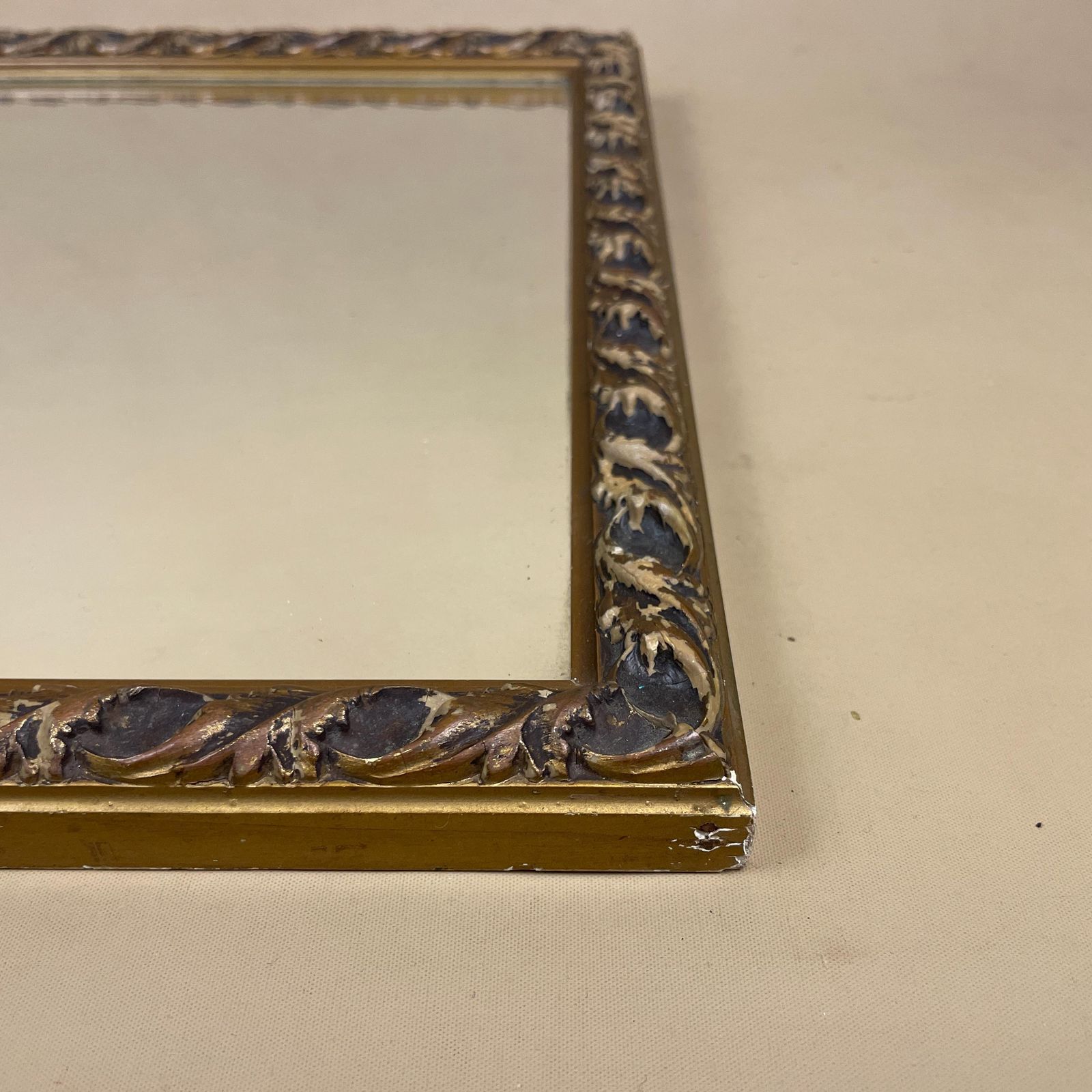 Gold Ornate Square Mirror Vintage Carved Wood Wall Mirror Rococo Style Decorative Home Accent For Entryway Bedroom And Hallway photo vinterior