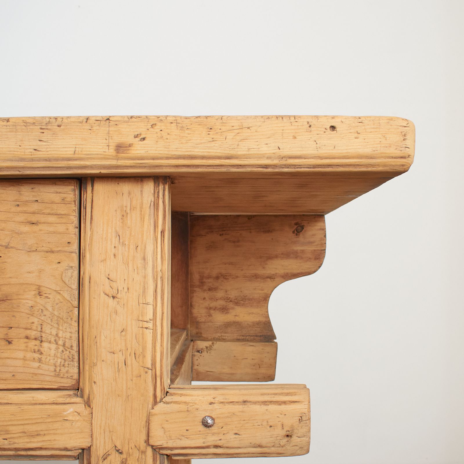 photo vintage Rustic Reclaimed Antique Console Kitchen Island Bakers Table – C